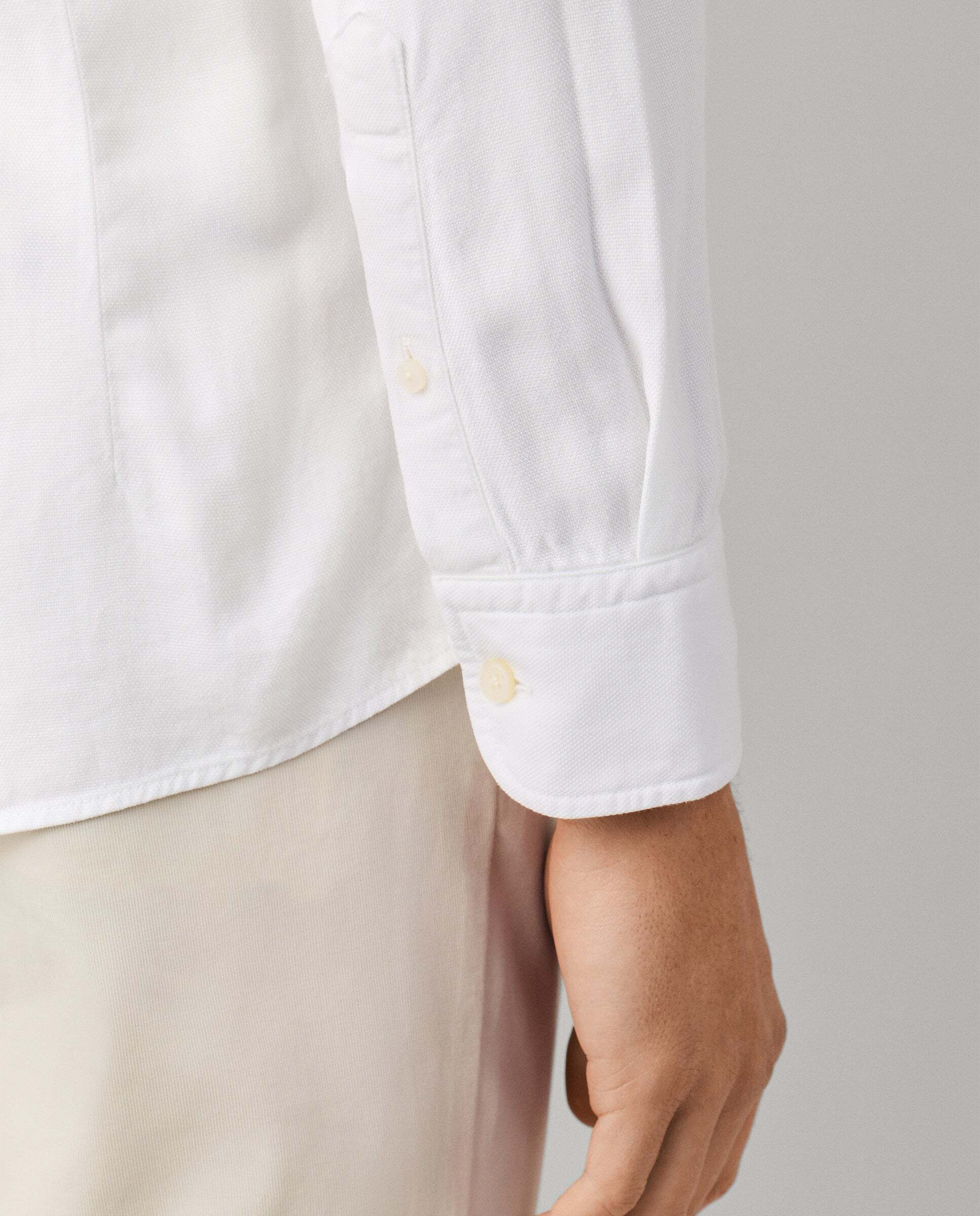 Camisa de hombre texturizada teñida en prenda fit tailored - Hackett - Blanco Blanco-5