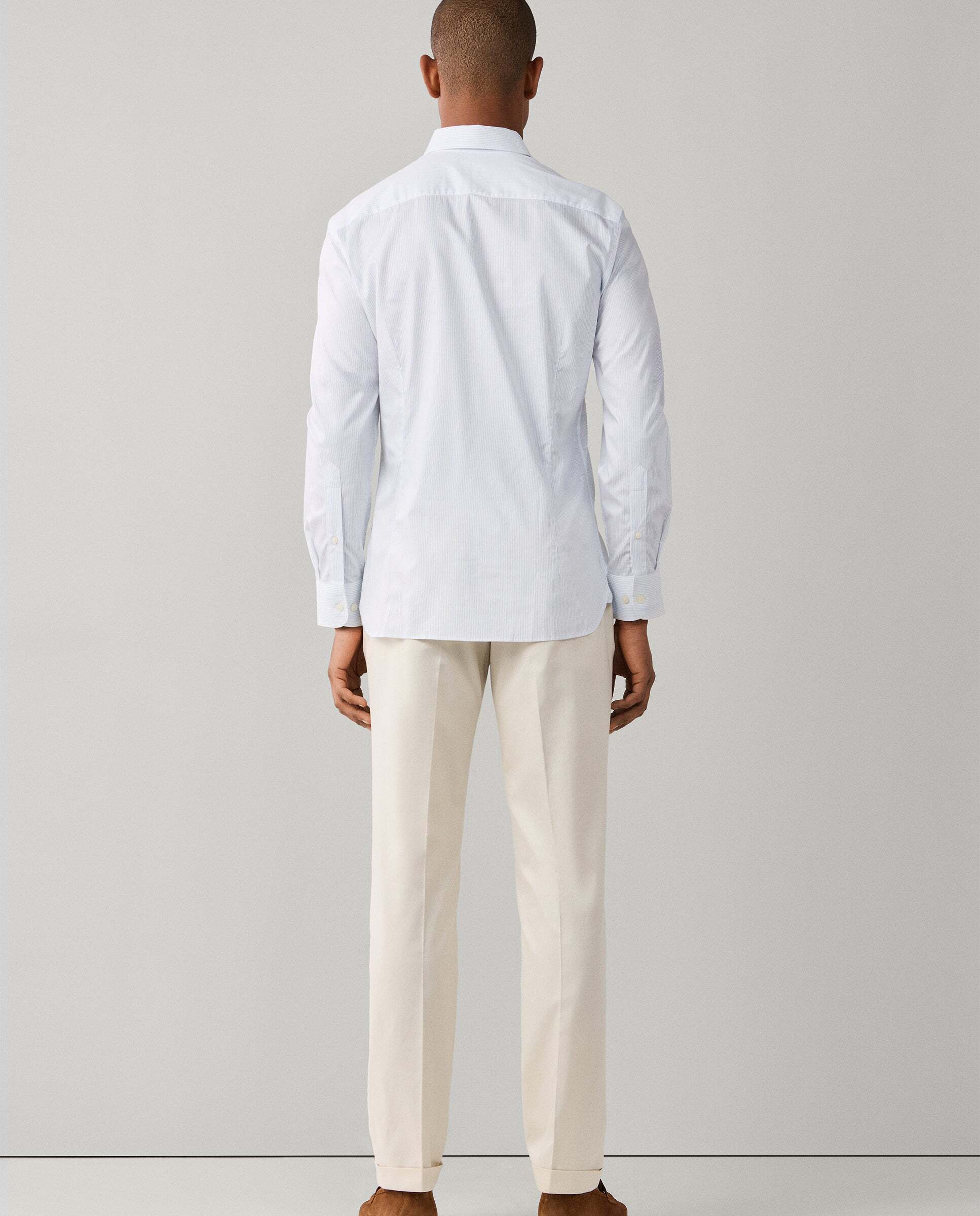 Camisa de hombre de rayas texturizadas fit tailored - Hackett - Azul Azul-3