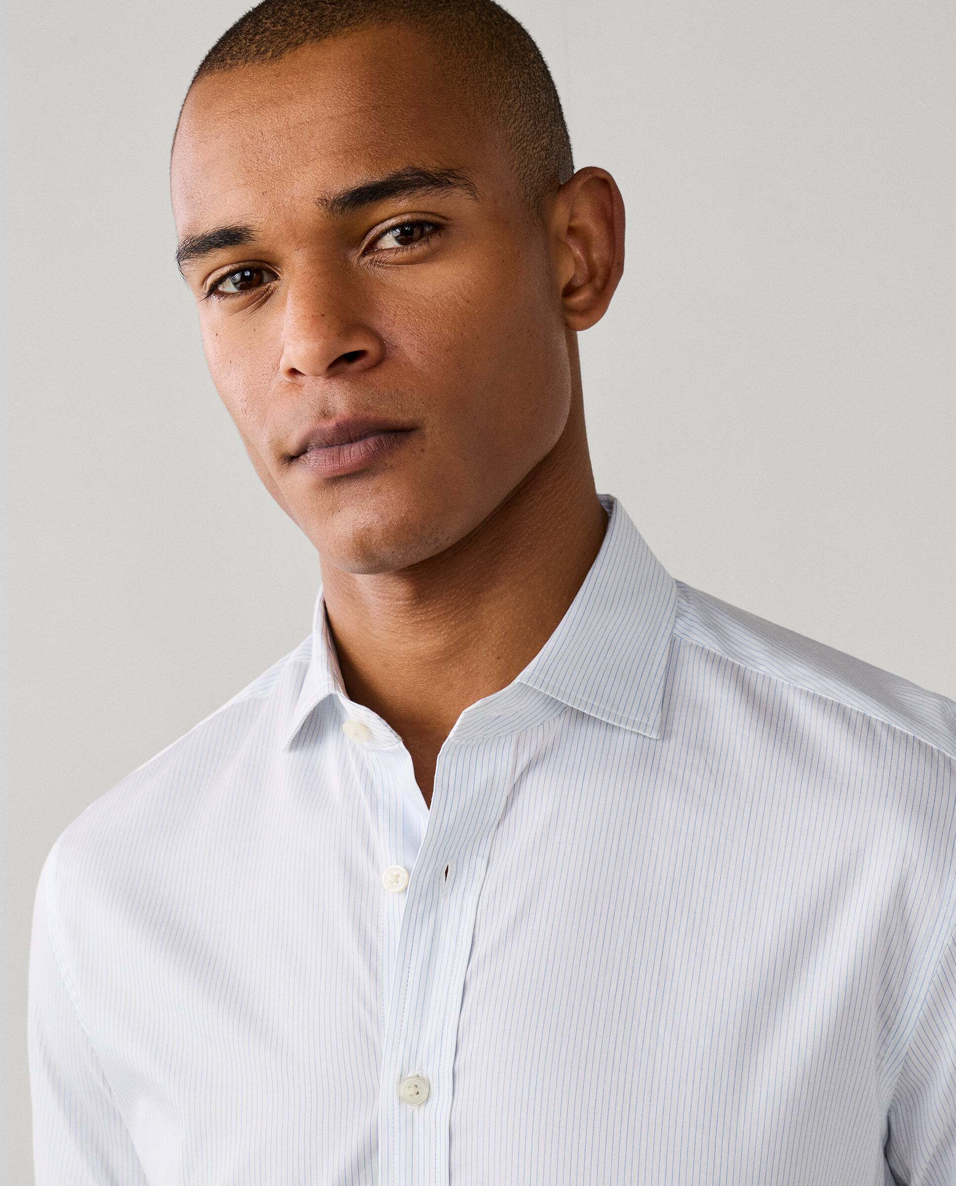 Camisa de hombre de rayas texturizadas fit tailored - Hackett - Azul Azul-4