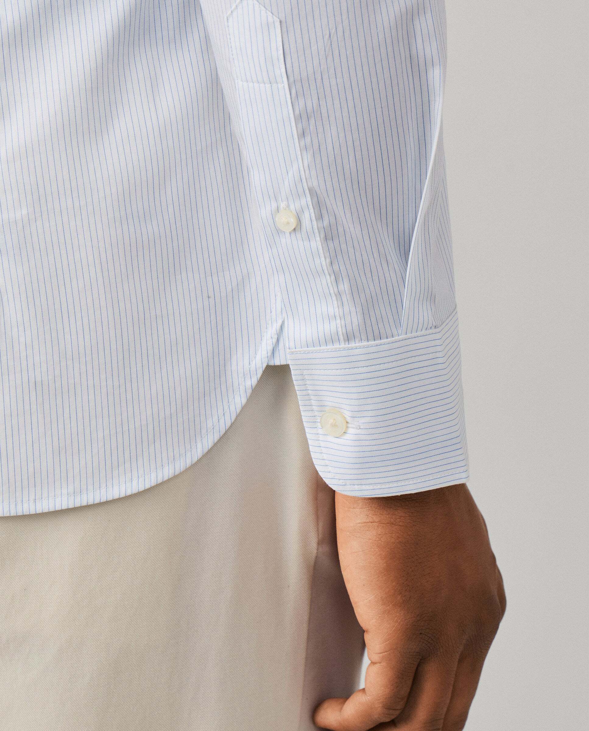 Camisa de hombre de rayas texturizadas fit tailored - Hackett - Azul Azul-5