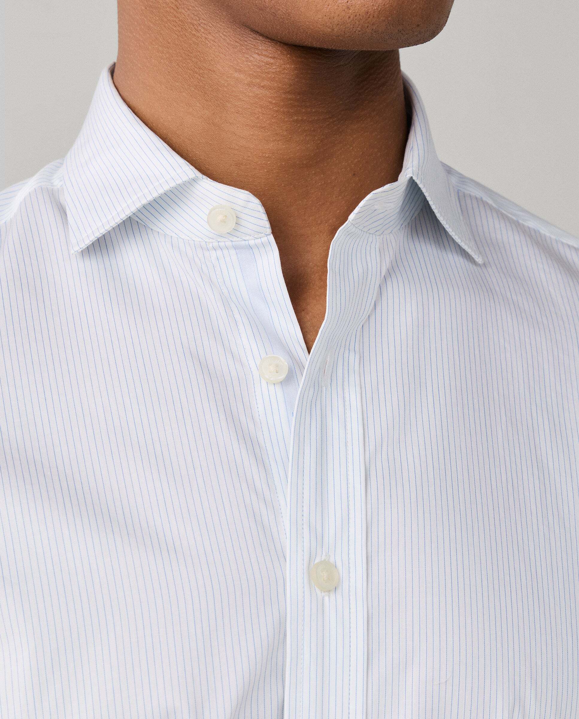Camisa de hombre de rayas texturizadas fit tailored - Hackett - Azul Azul-6