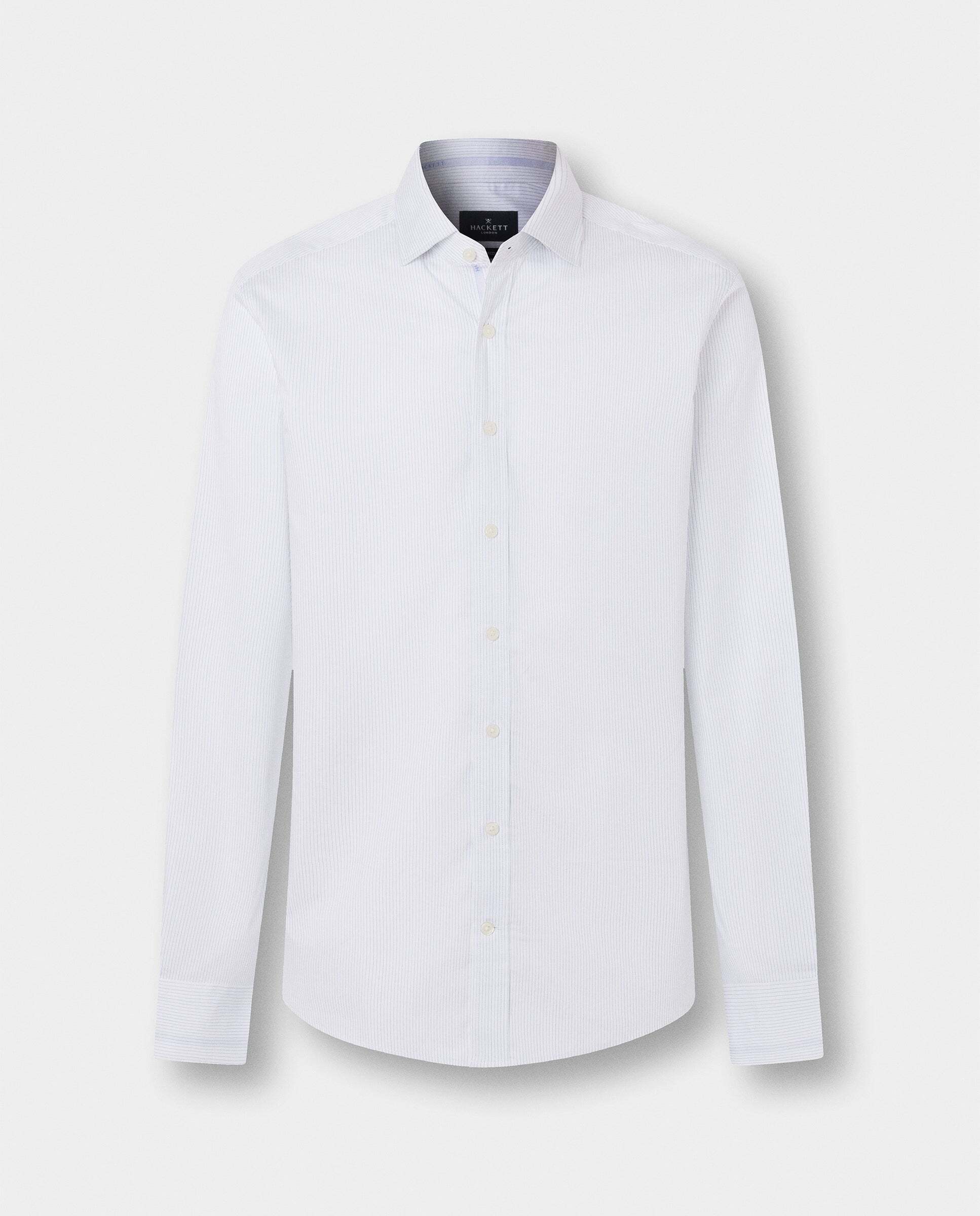 Camisa de hombre de rayas texturizadas fit tailored - Hackett - Azul Azul-10