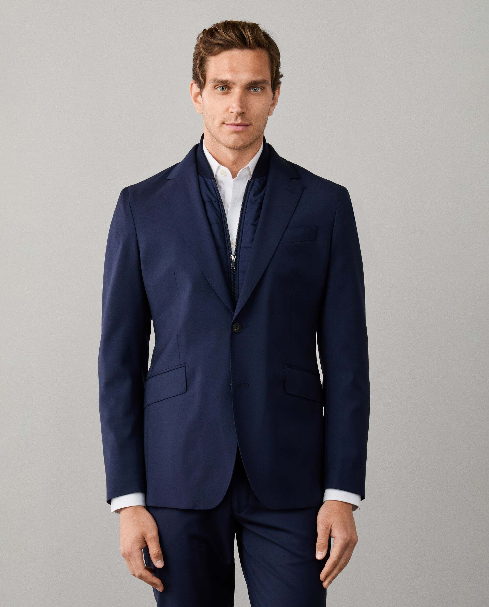 Americana de viaje de lana con pechera desmontable - Hackett - Azul Azul-1