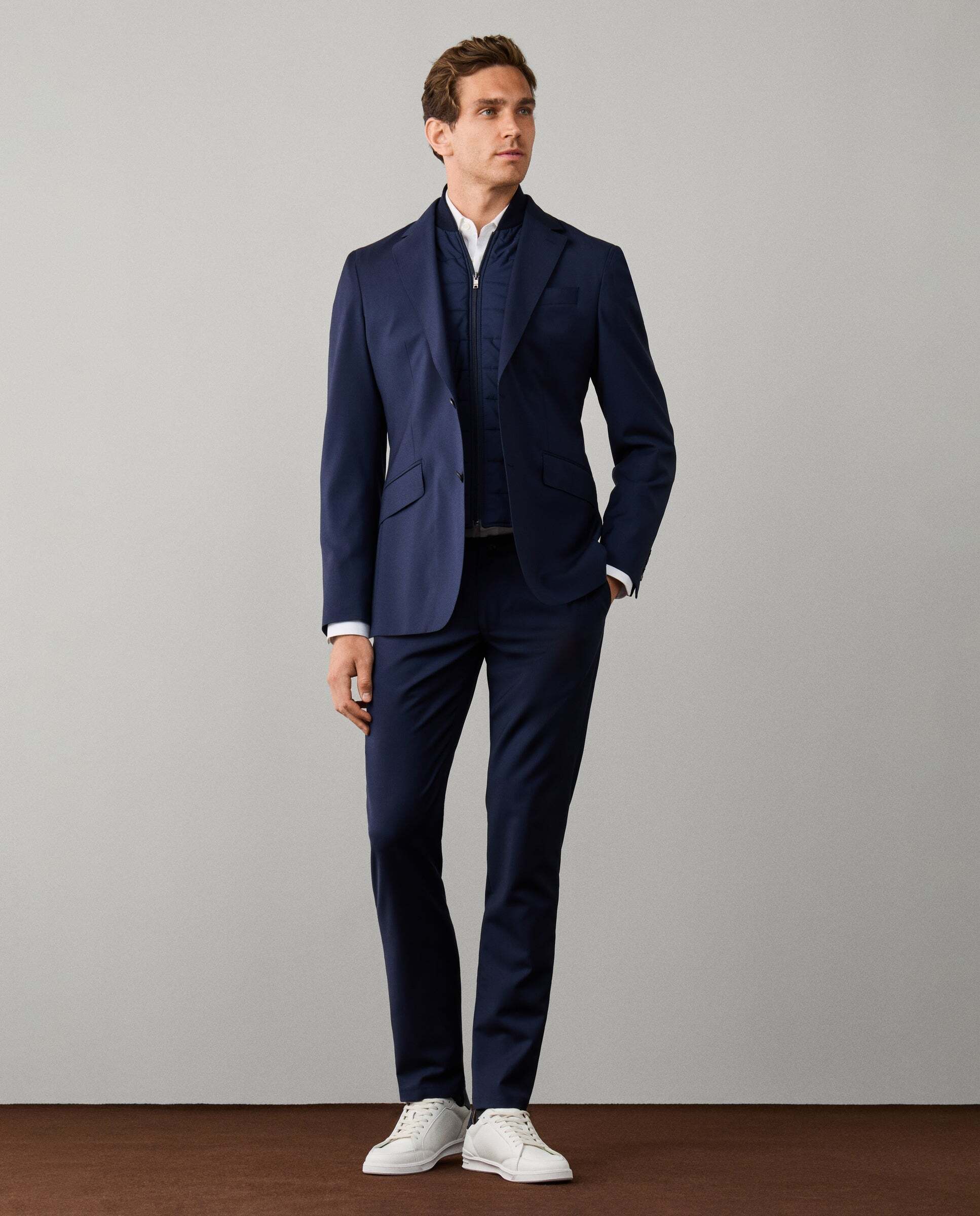 Americana de viaje de lana con pechera desmontable - Hackett - Azul Azul-8