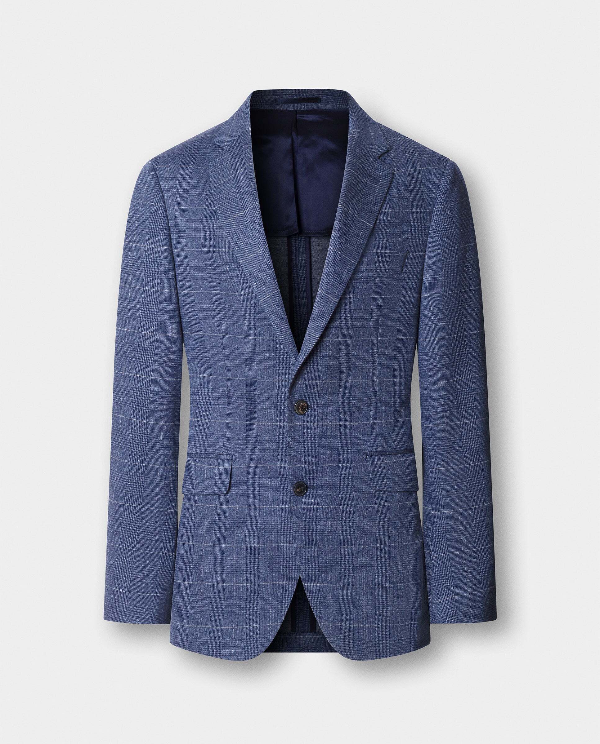 Imagen 10 de Americana de hombre de viaje de punto príncipe de gales en algodón - Hackett - Azul Azul