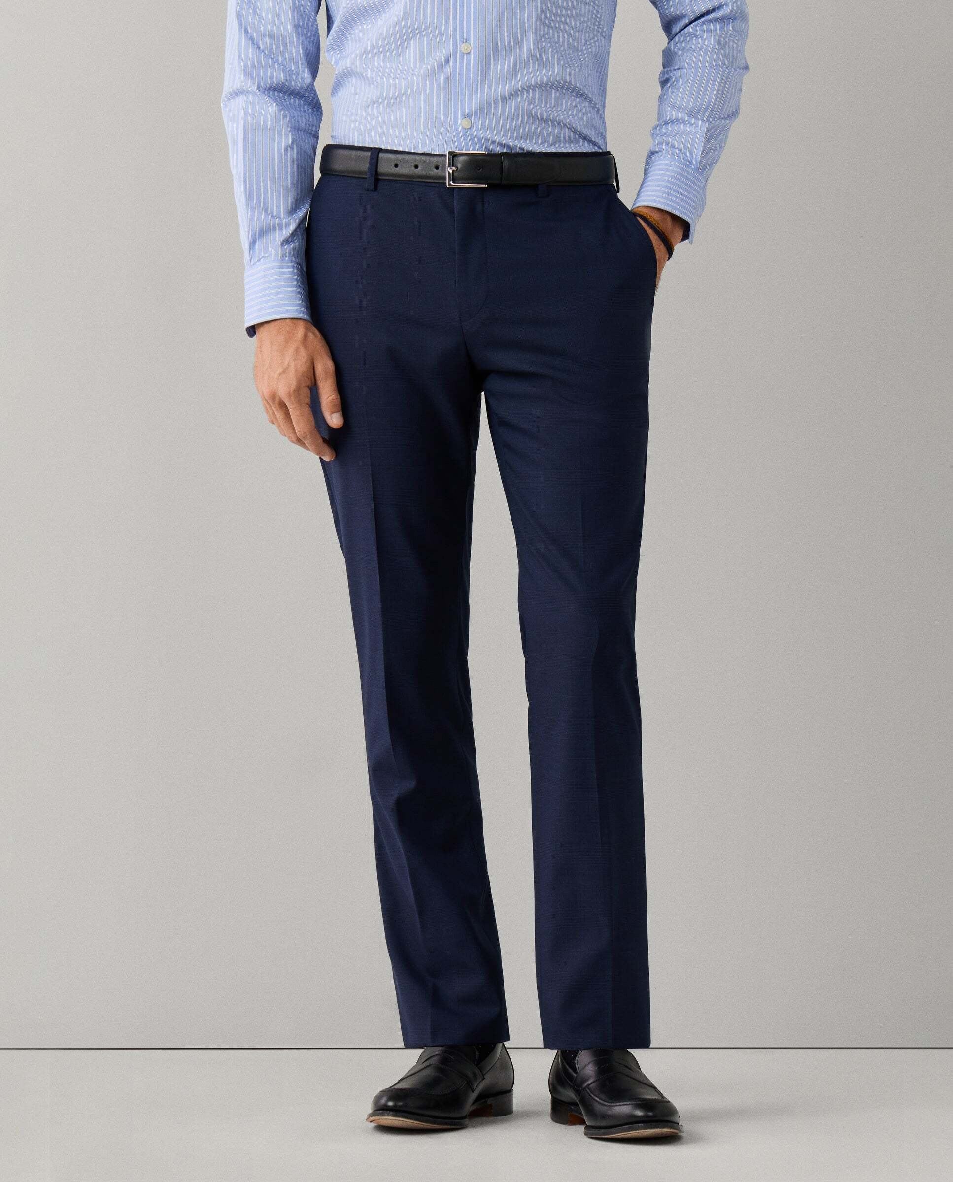 Traje de hombre de lana tropical cuadros glen - Hackett - Azul Azul-5
