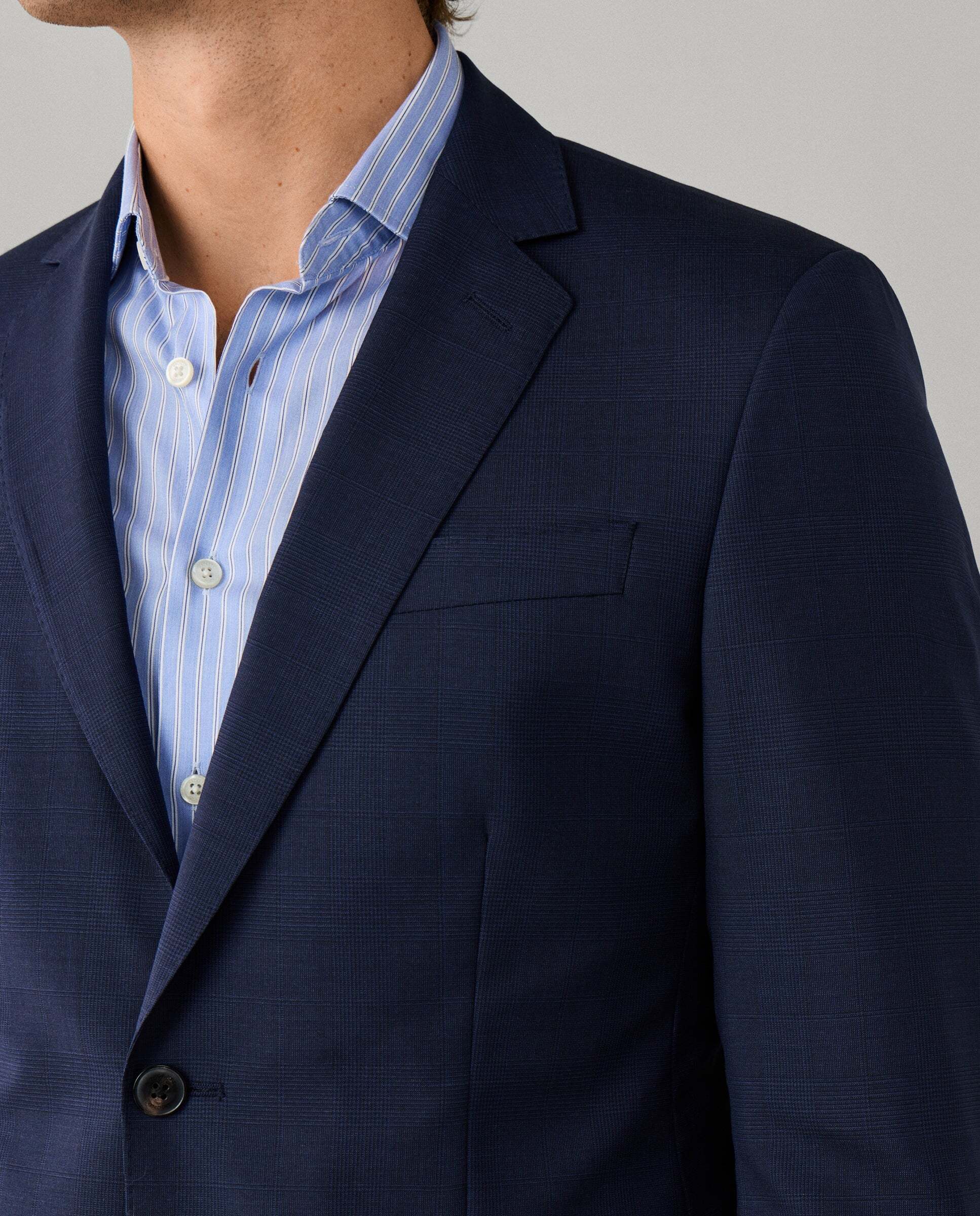 Traje de hombre de lana tropical cuadros glen - Hackett - Azul Azul-7