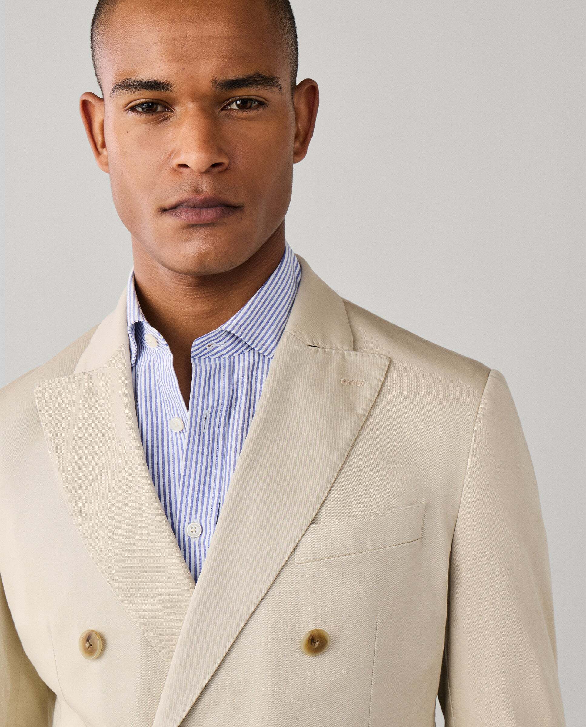 Americana de hombre cruzada algodón elástico - Hackett - Blanco Blanco-4