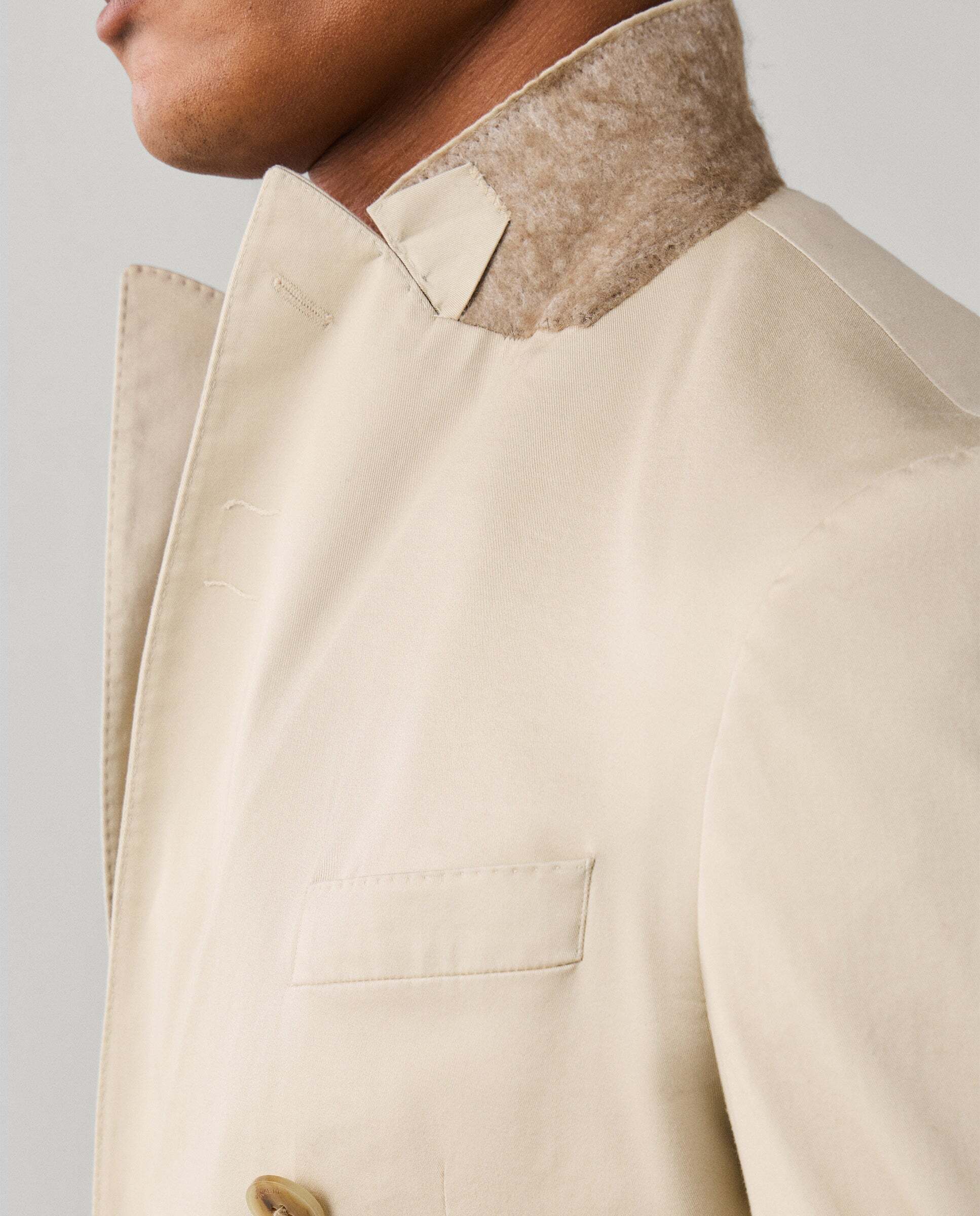 Americana de hombre cruzada algodón elástico - Hackett - Blanco Blanco-6