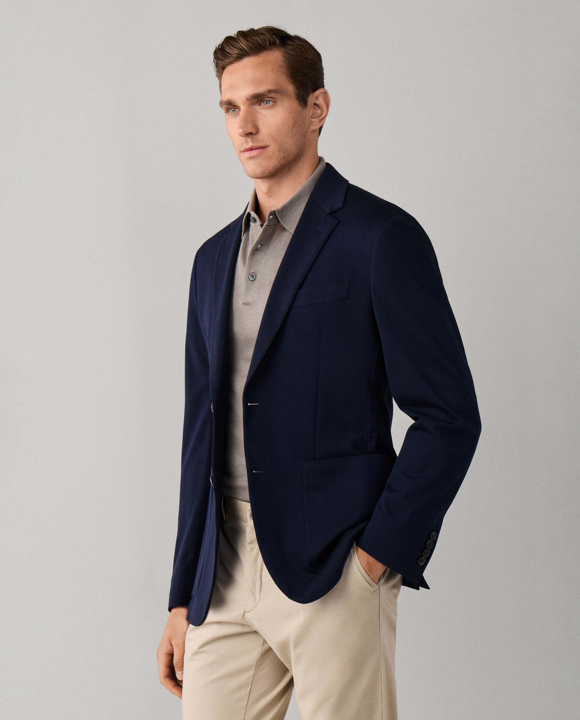 Americana de viaje en piqué de algodón pima - Hackett - Azul Azul-6