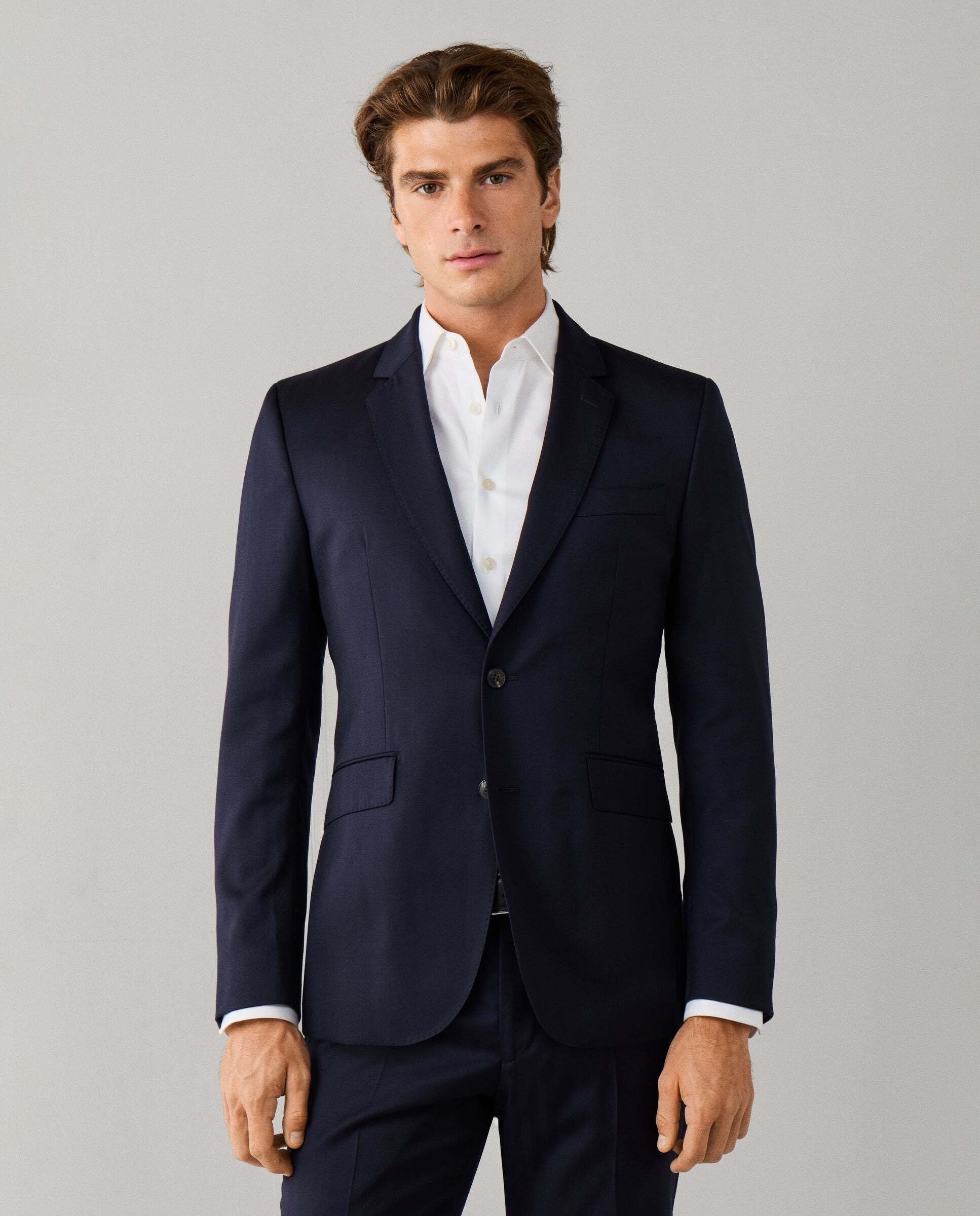 Traje de lana en espiga - Hackett - tejido italiano - Azul Azul-2