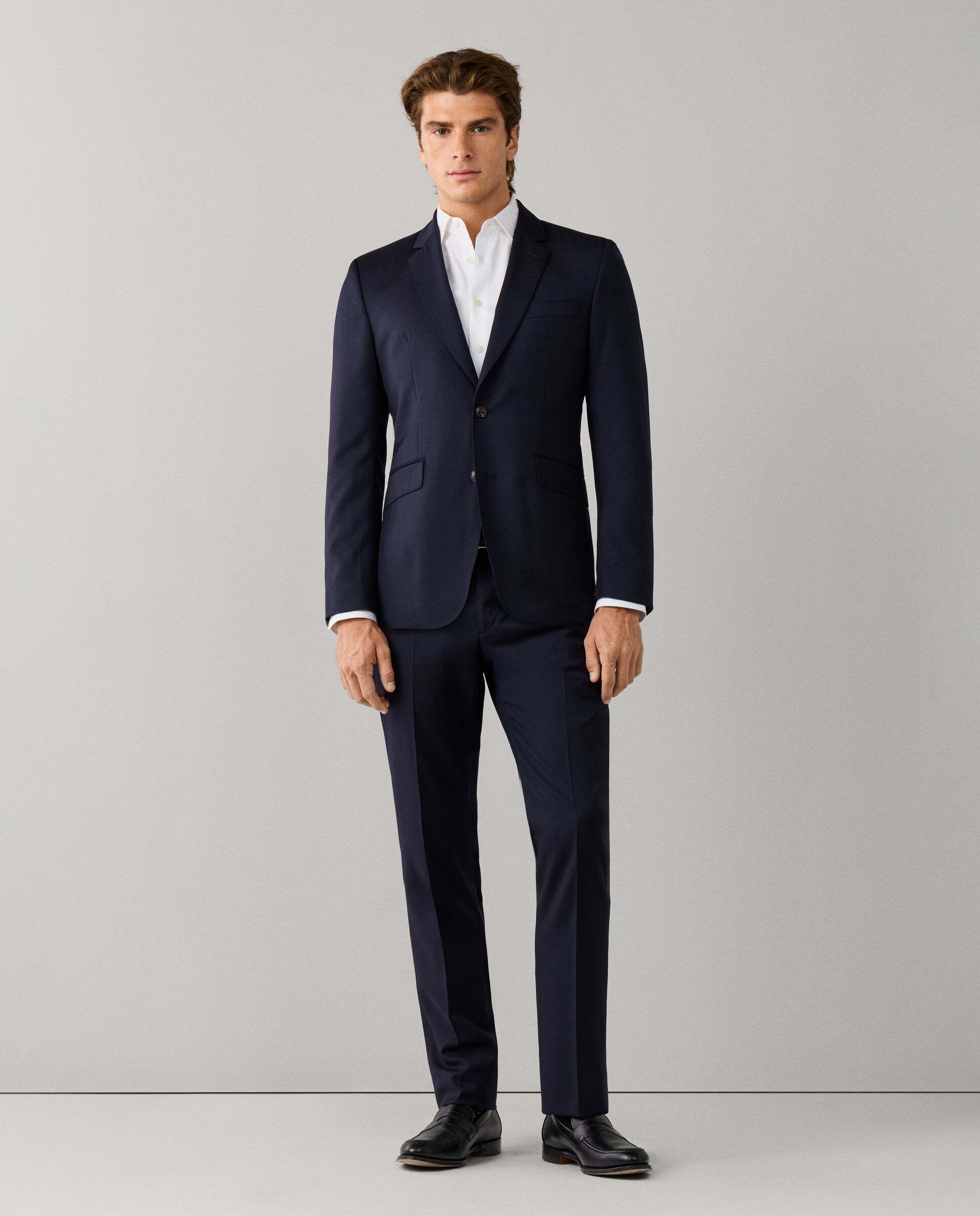 Traje de lana en espiga - Hackett - tejido italiano - Azul Azul-3