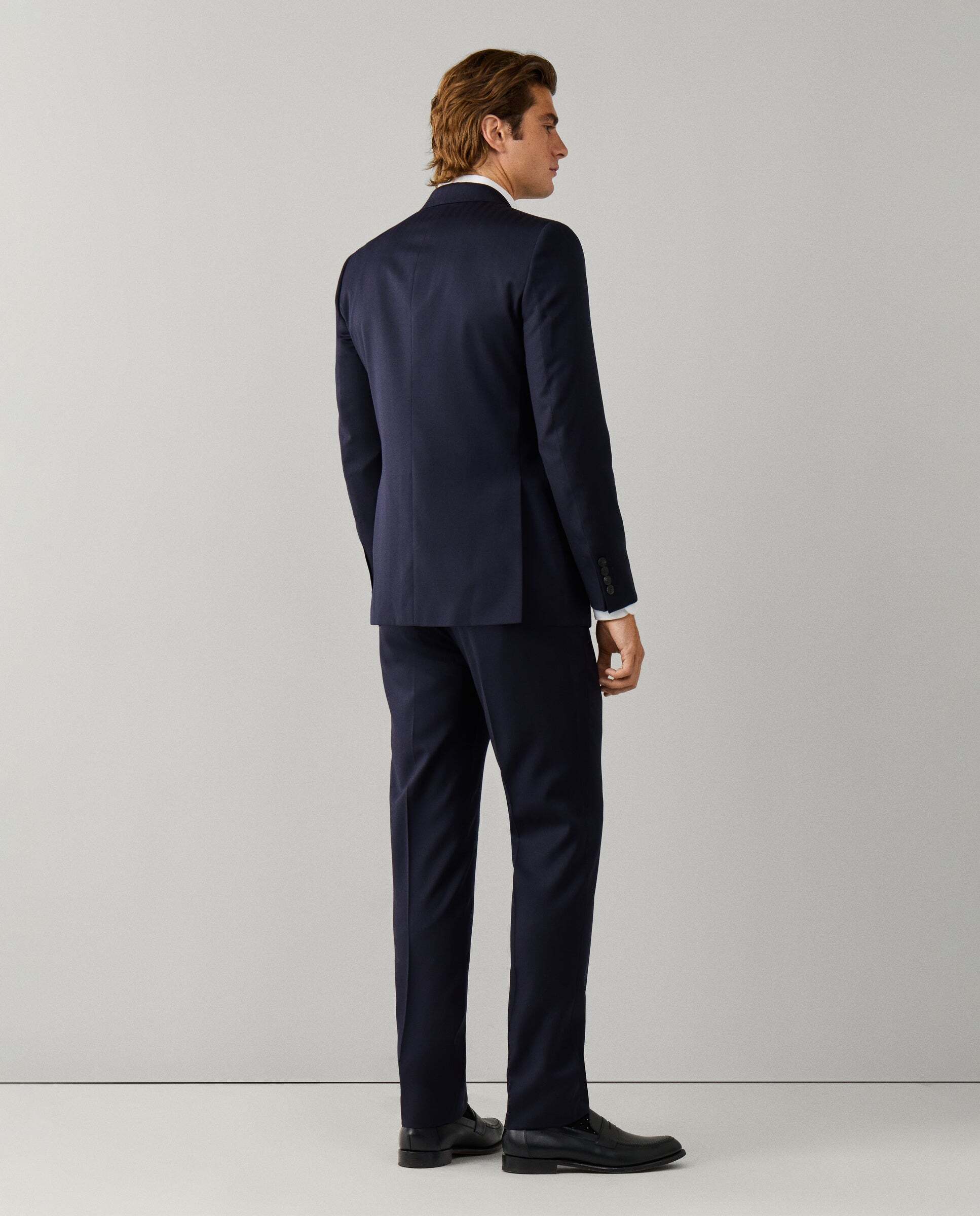 Traje de lana en espiga - Hackett - tejido italiano - Azul Azul-4