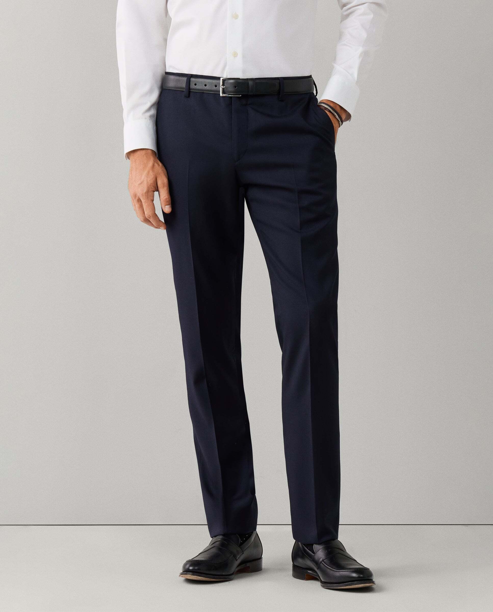 Traje de lana en espiga - Hackett - tejido italiano - Azul Azul-5