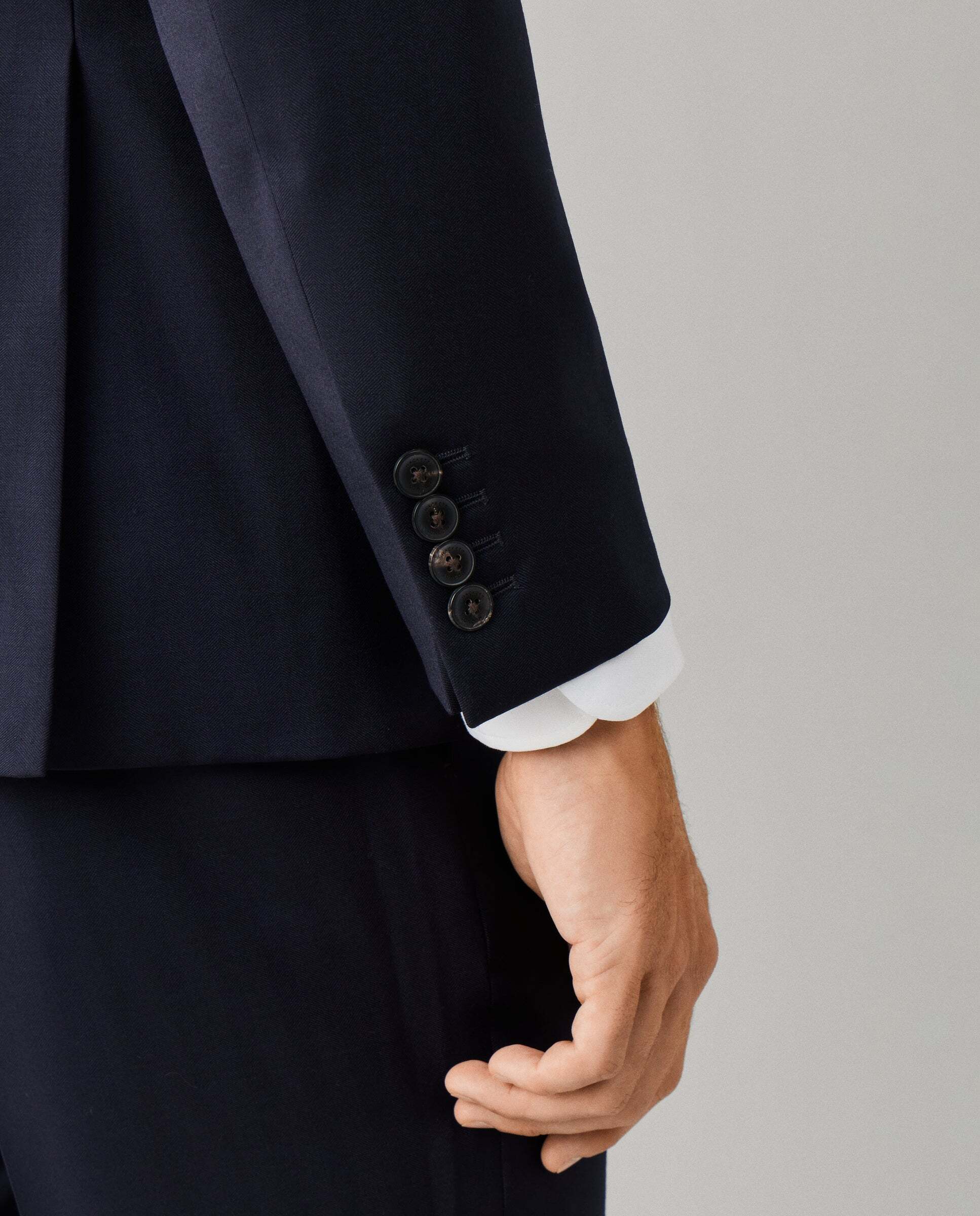 Traje de lana en espiga - Hackett - tejido italiano - Azul Azul-8