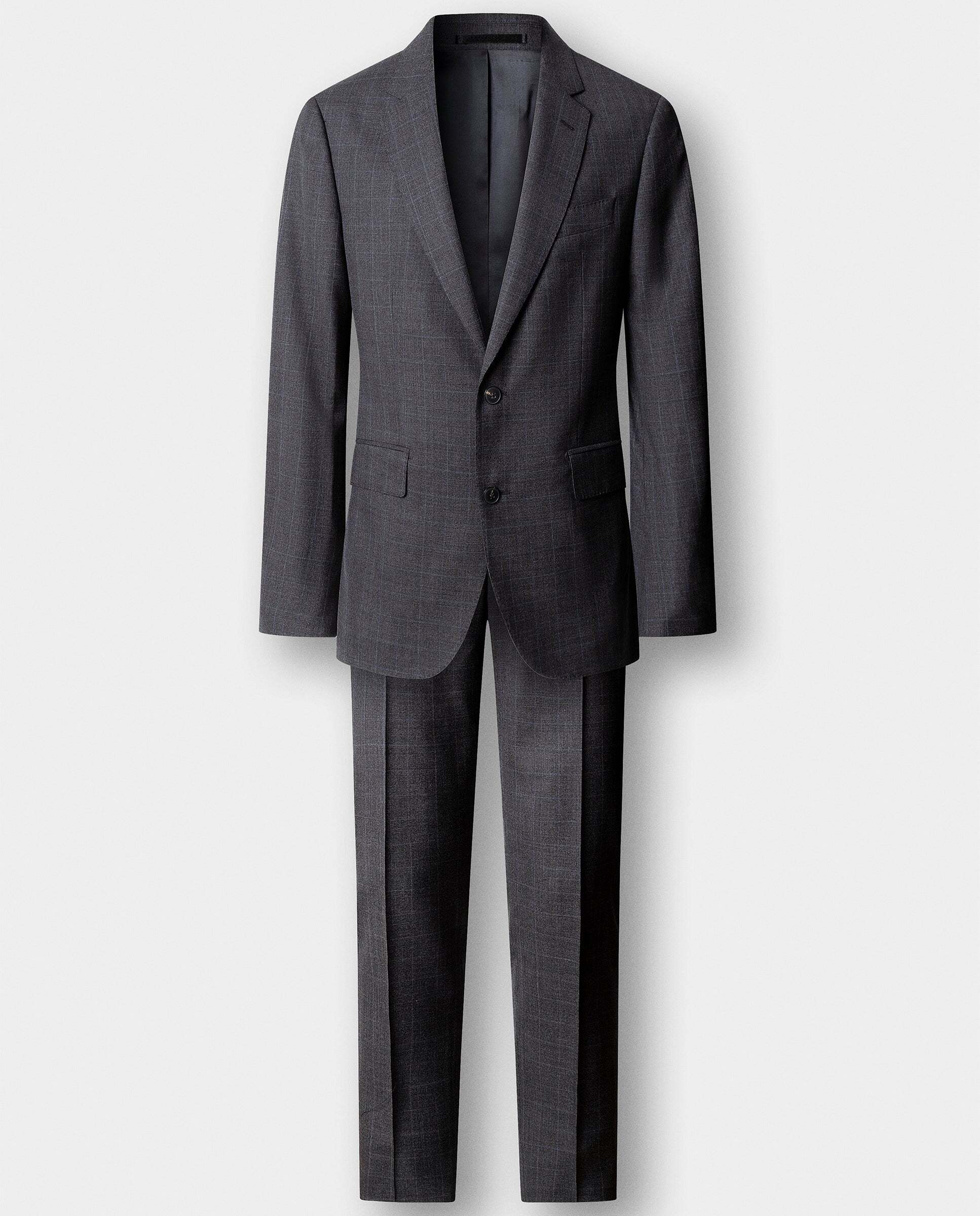 Traje de lana príncipe de gales - Hackett - tejido italiano - Gris Gris-9