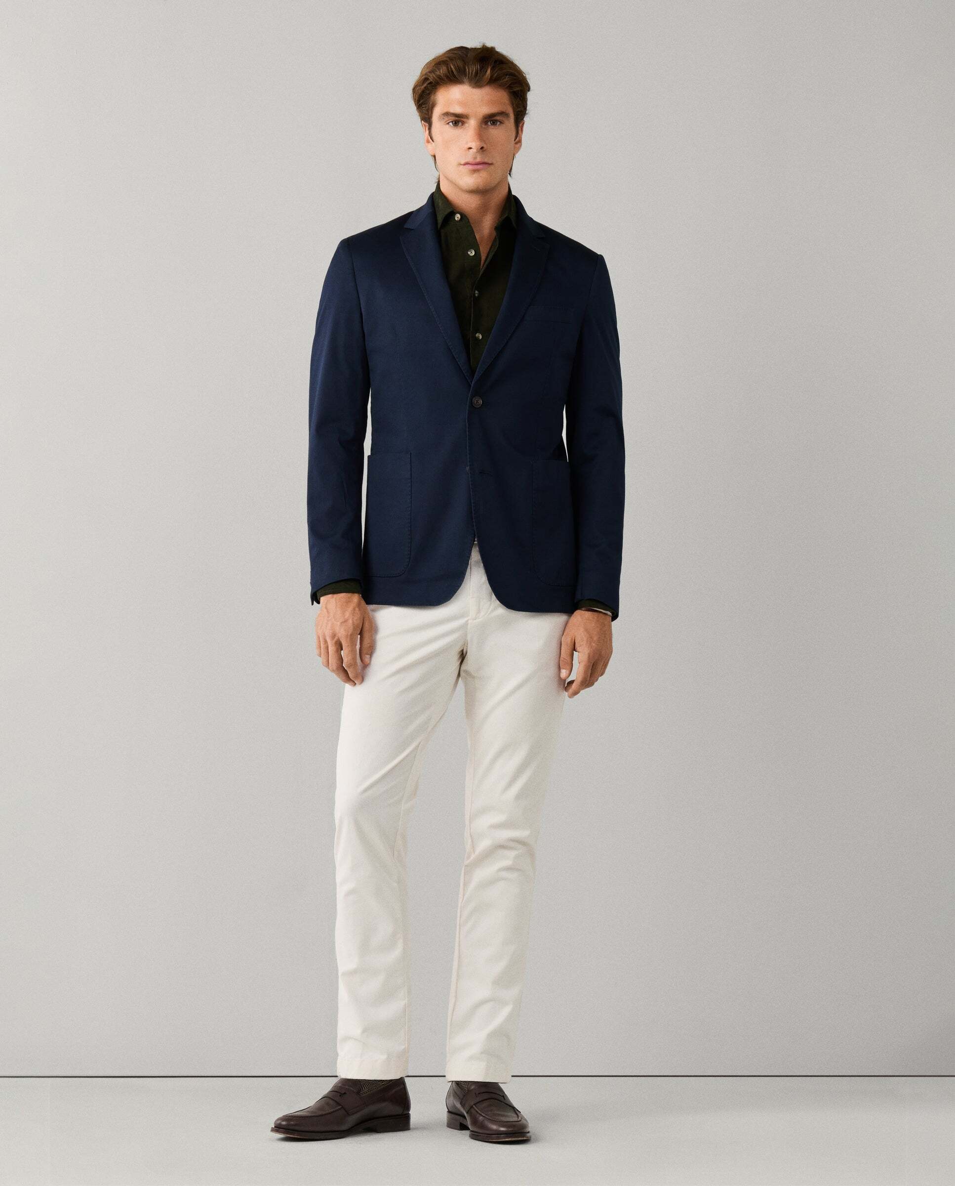 Americana de algodón elástico - Hackett - Azul Azul-2