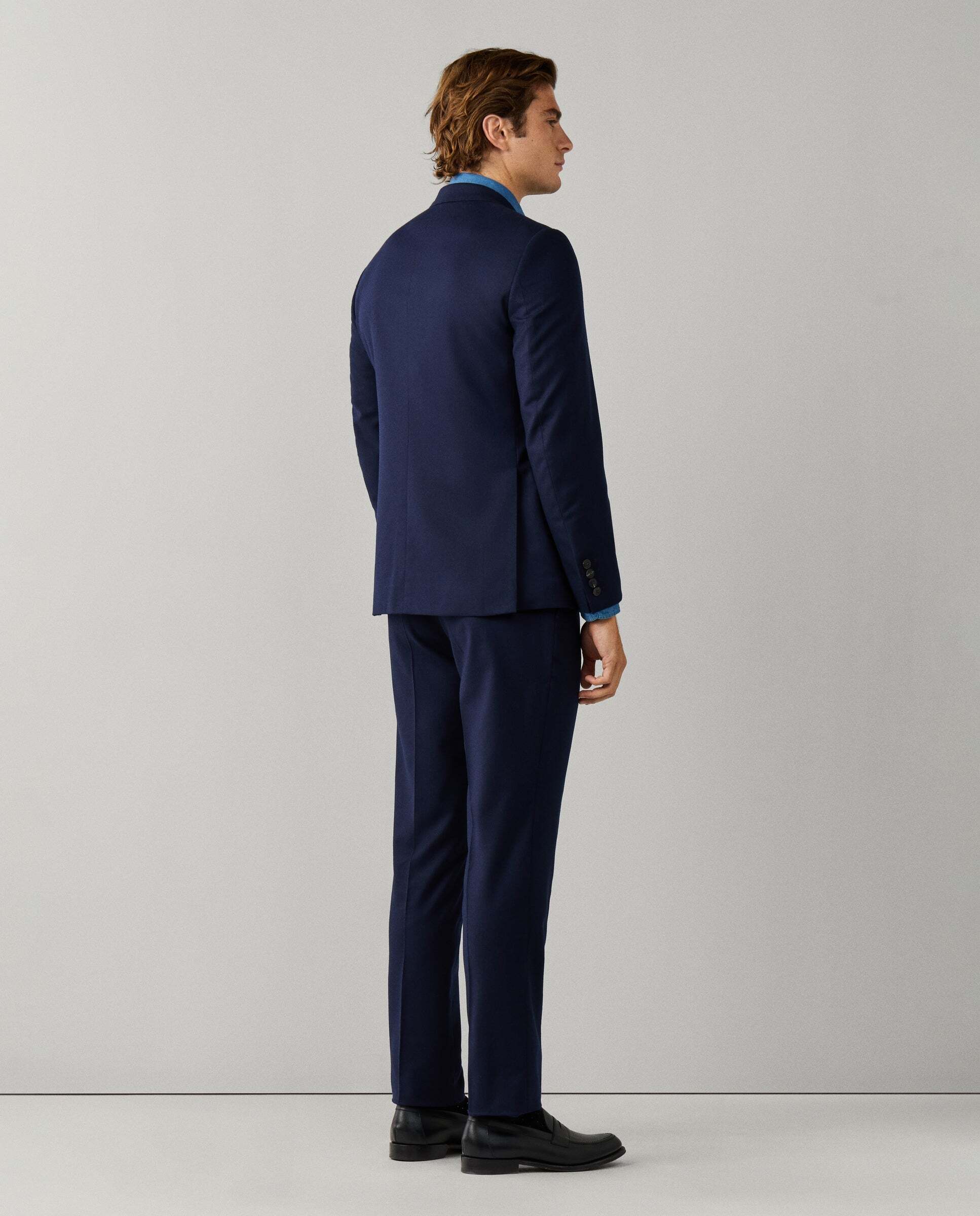 Traje de franela de lana - Hackett - tejido italiano - Azul Azul-4