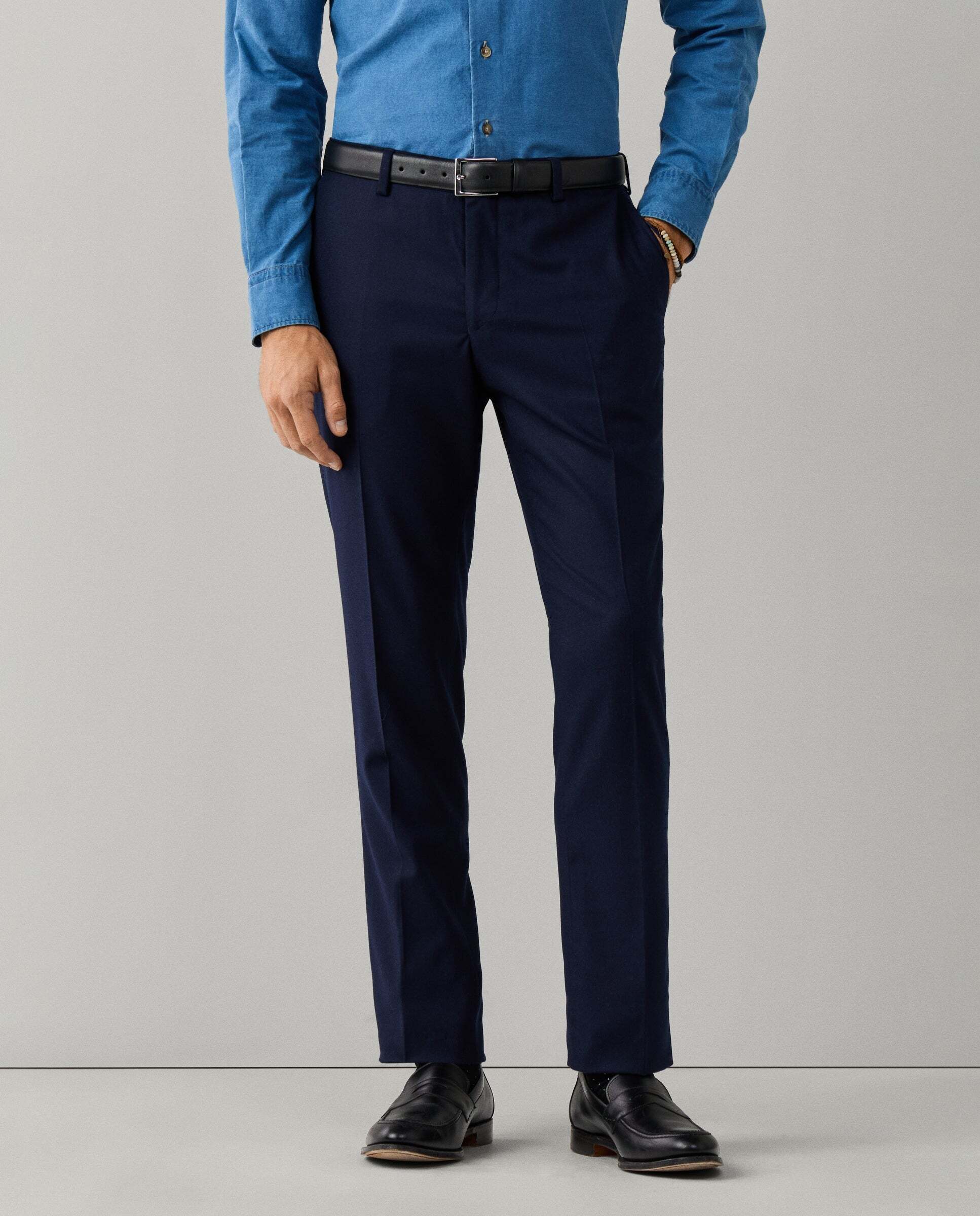 Traje de franela de lana - Hackett - tejido italiano - Azul Azul-5