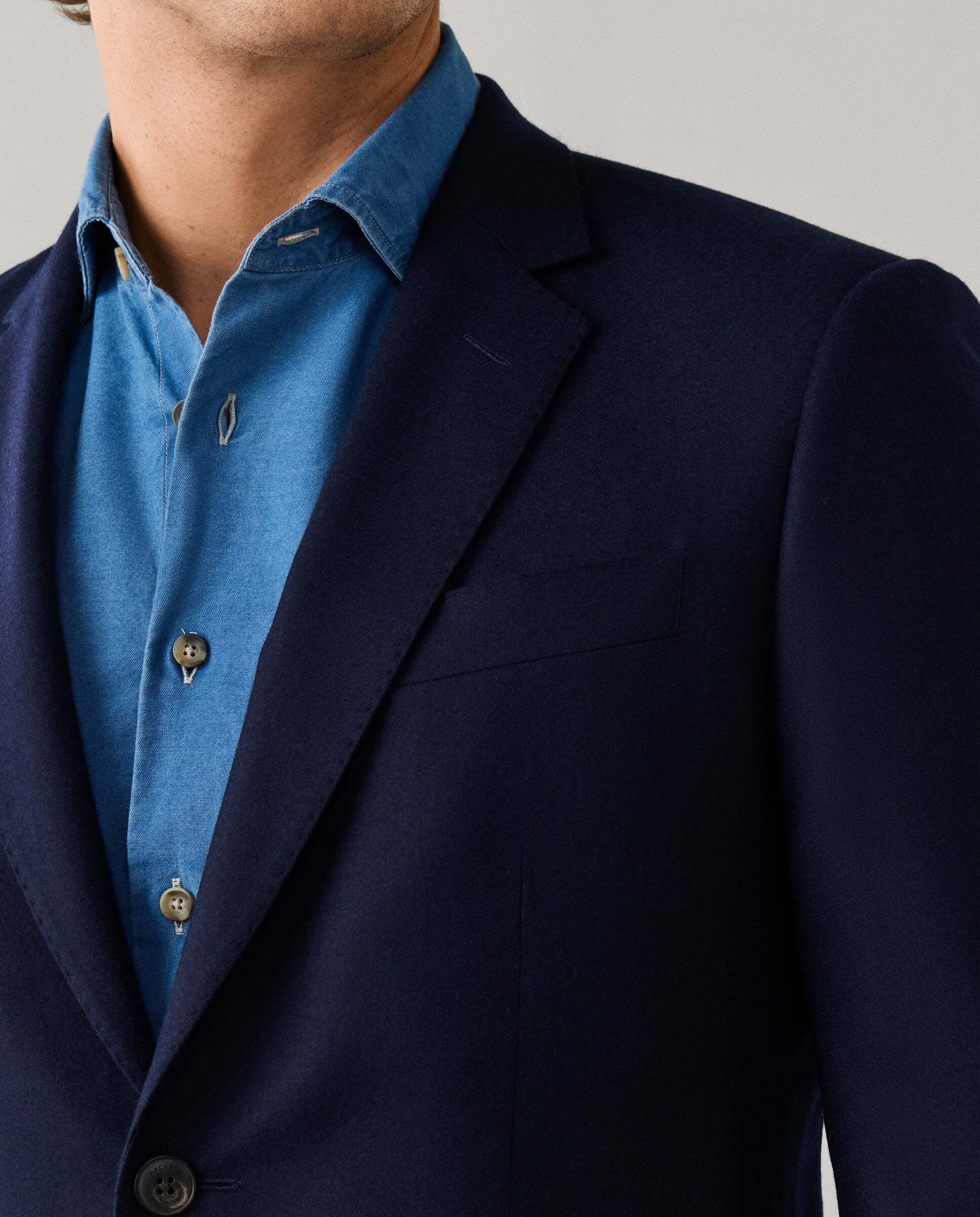 Traje de franela de lana - Hackett - tejido italiano - Azul Azul-7