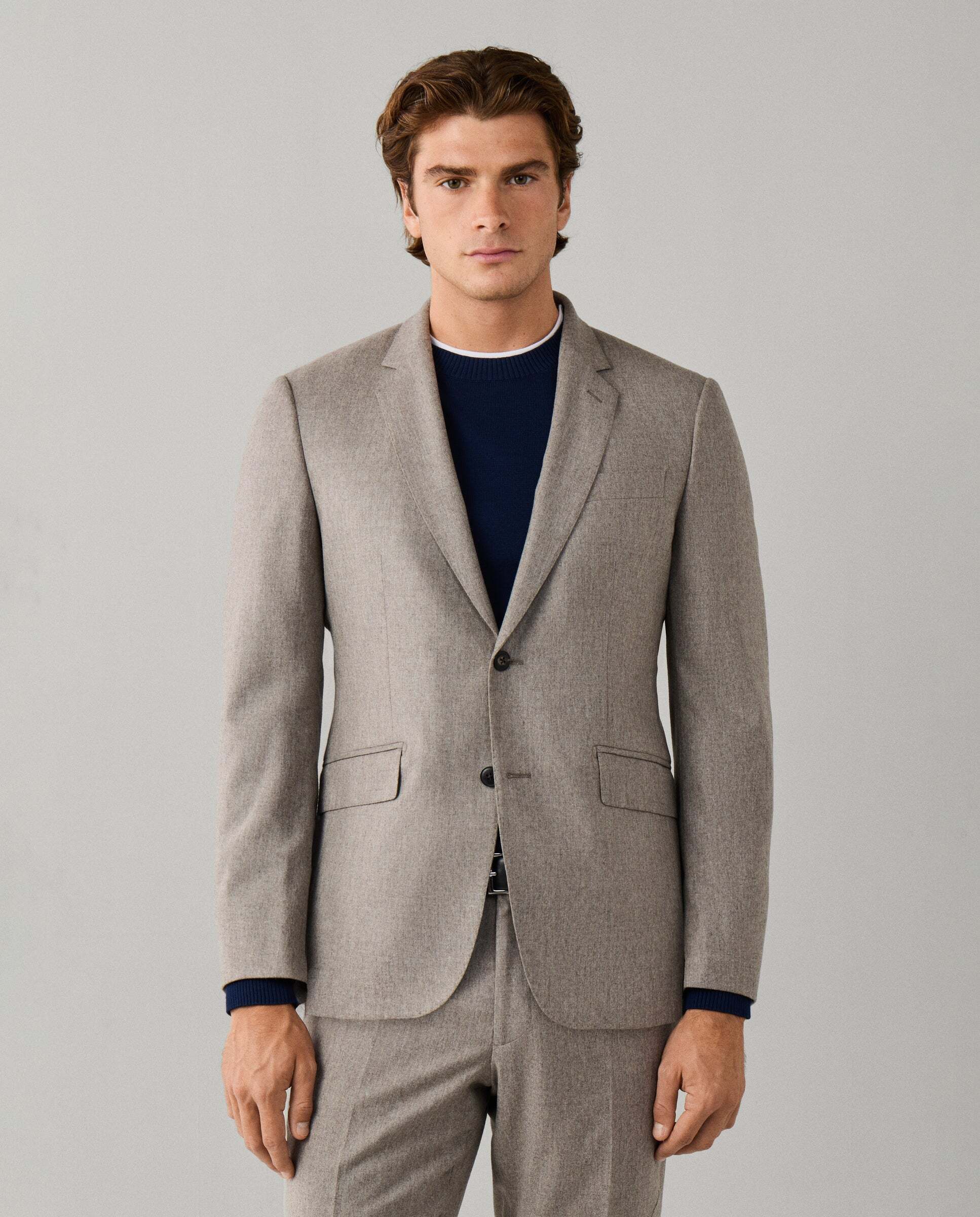 Traje de franela de lana - Hackett - tejido italiano - Natural Natural-2