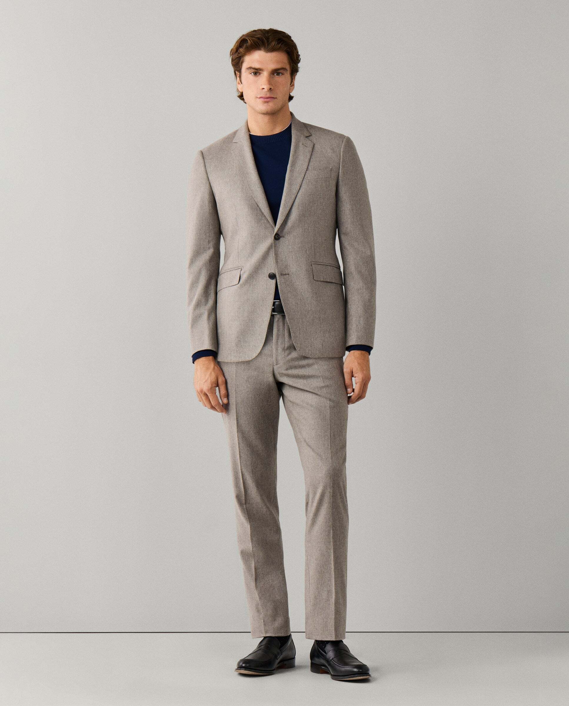 Traje de franela de lana - Hackett - tejido italiano - Natural Natural-3