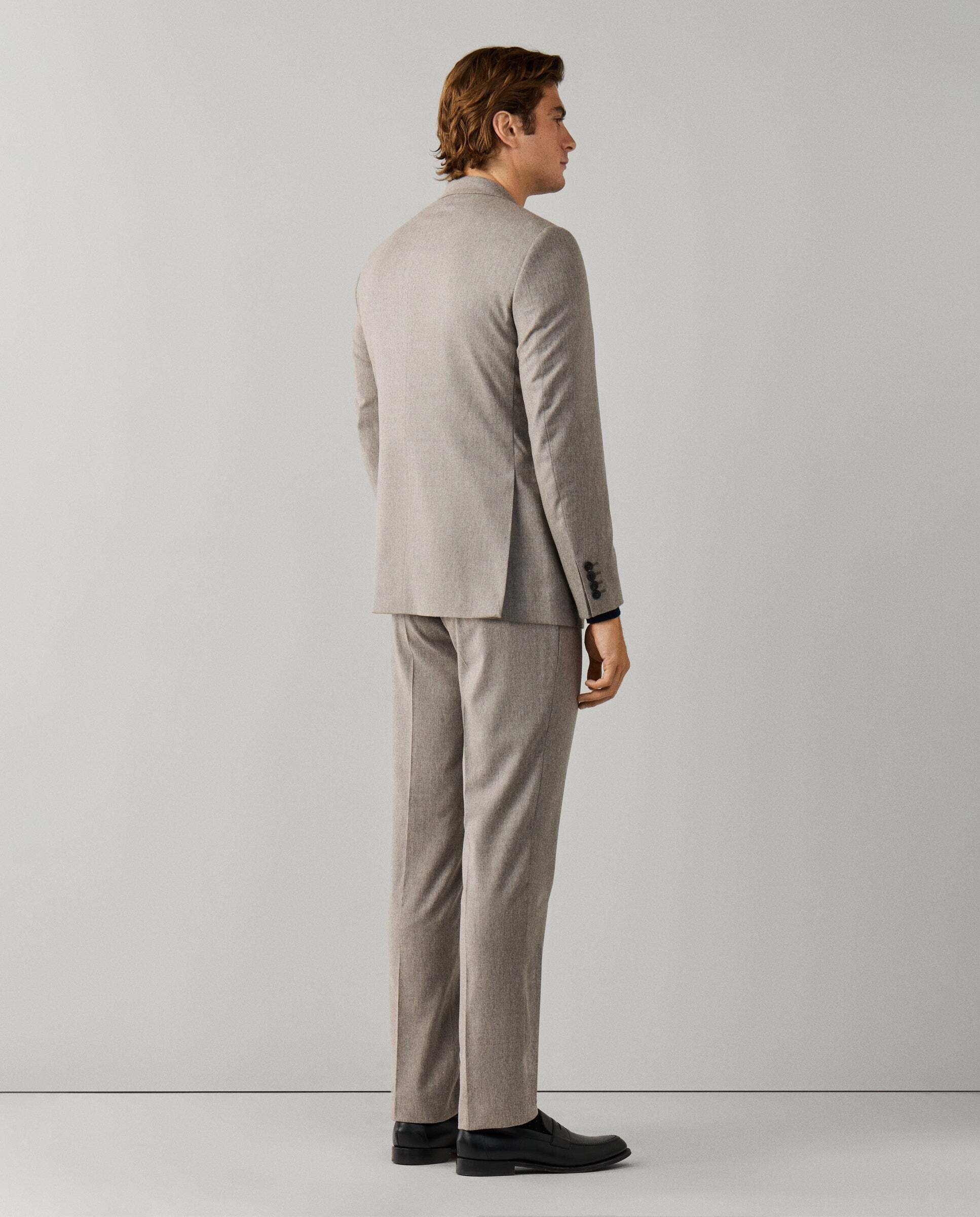 Traje de franela de lana - Hackett - tejido italiano - Natural Natural-4