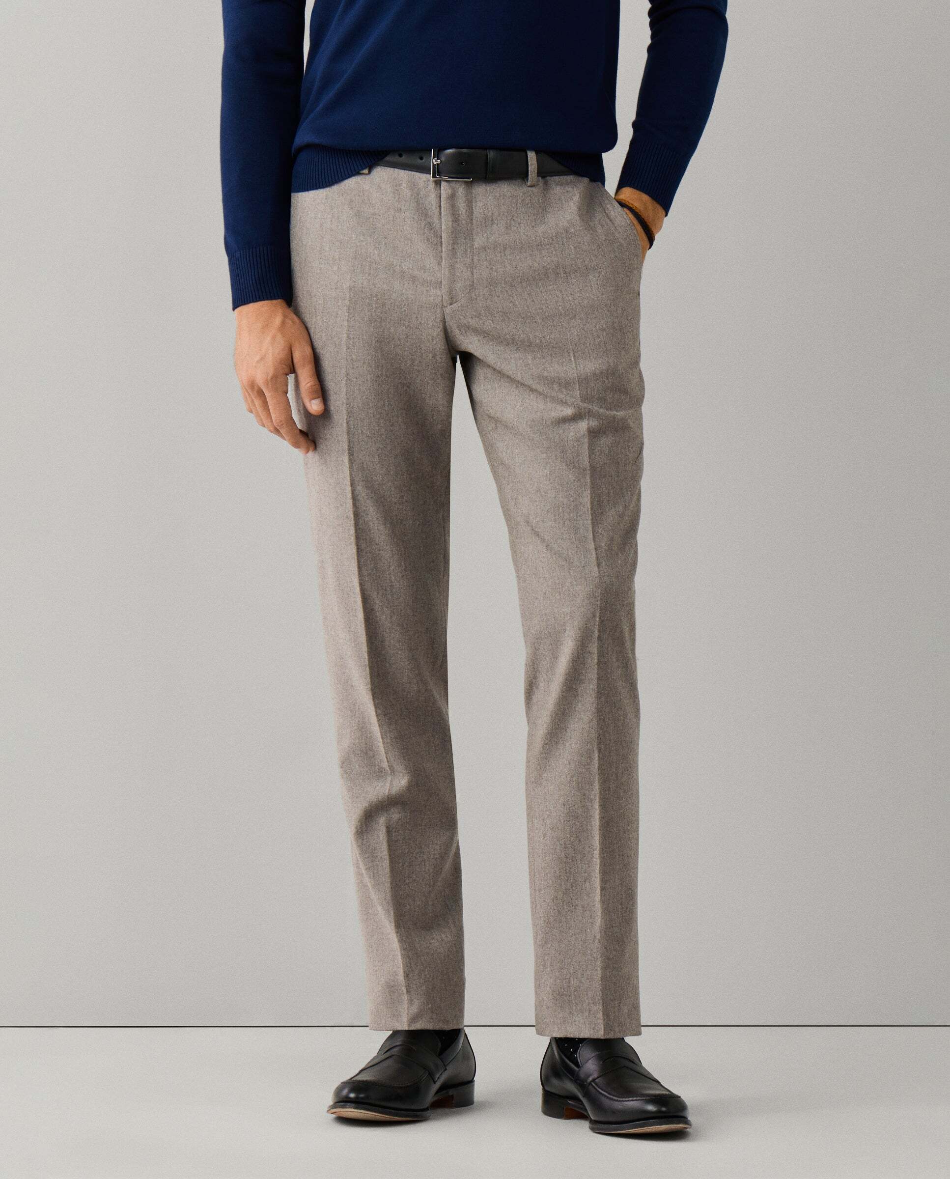 Traje de franela de lana - Hackett - tejido italiano - Natural Natural-5