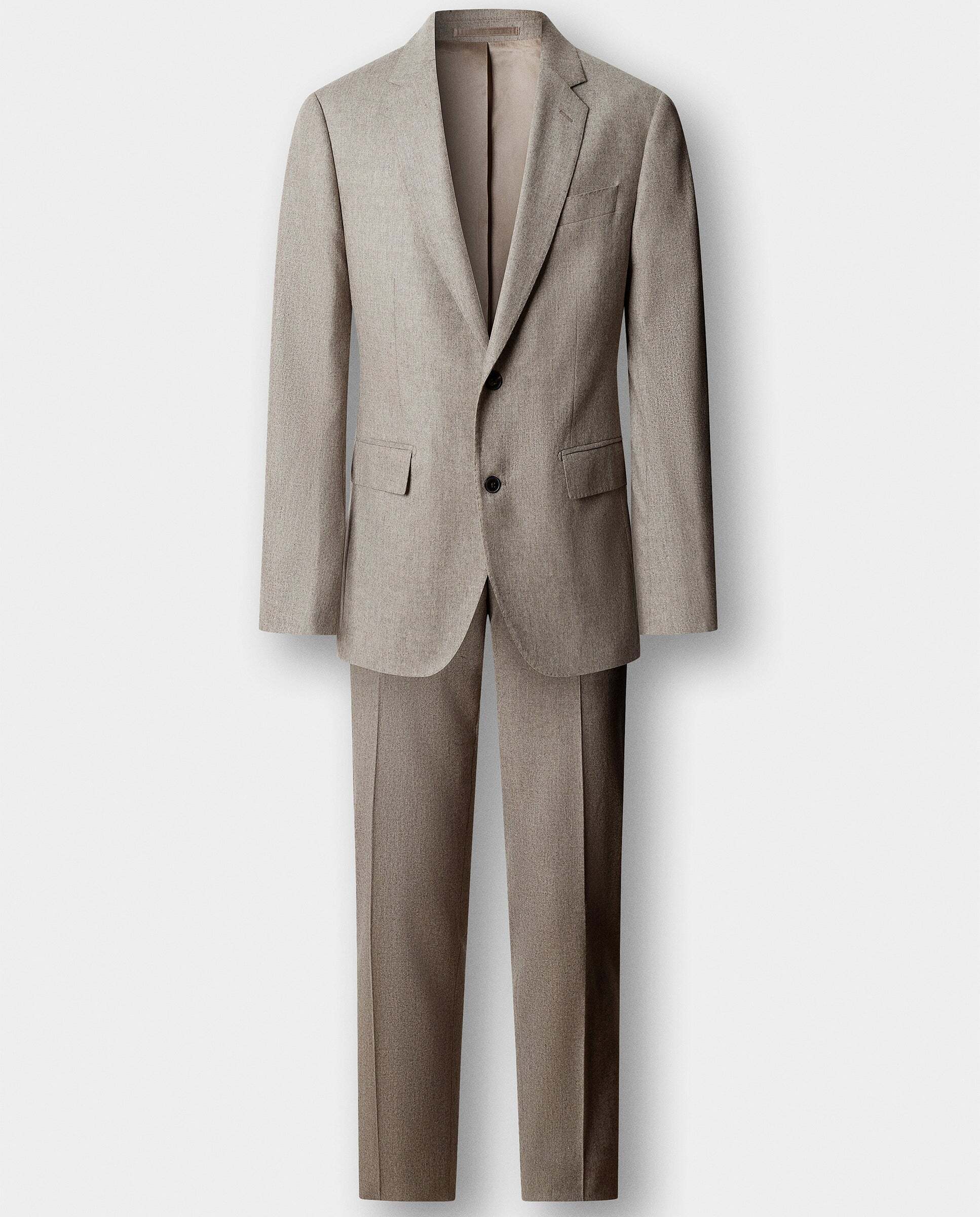 Traje de franela de lana - Hackett - tejido italiano - Natural Natural-8