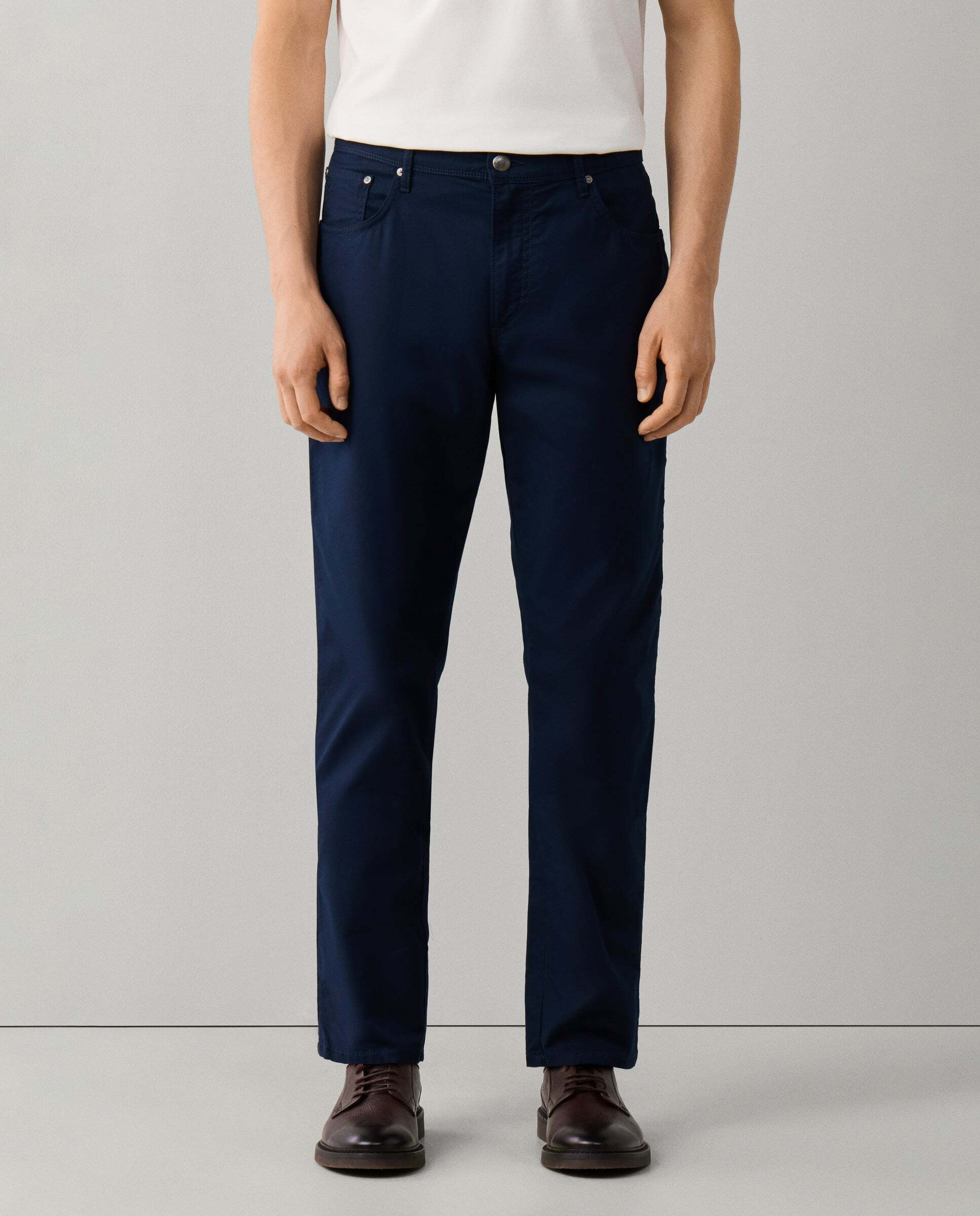 Pantalón trinity 5 bolsillos lona fit regular - Hackett - Azul Azul-1