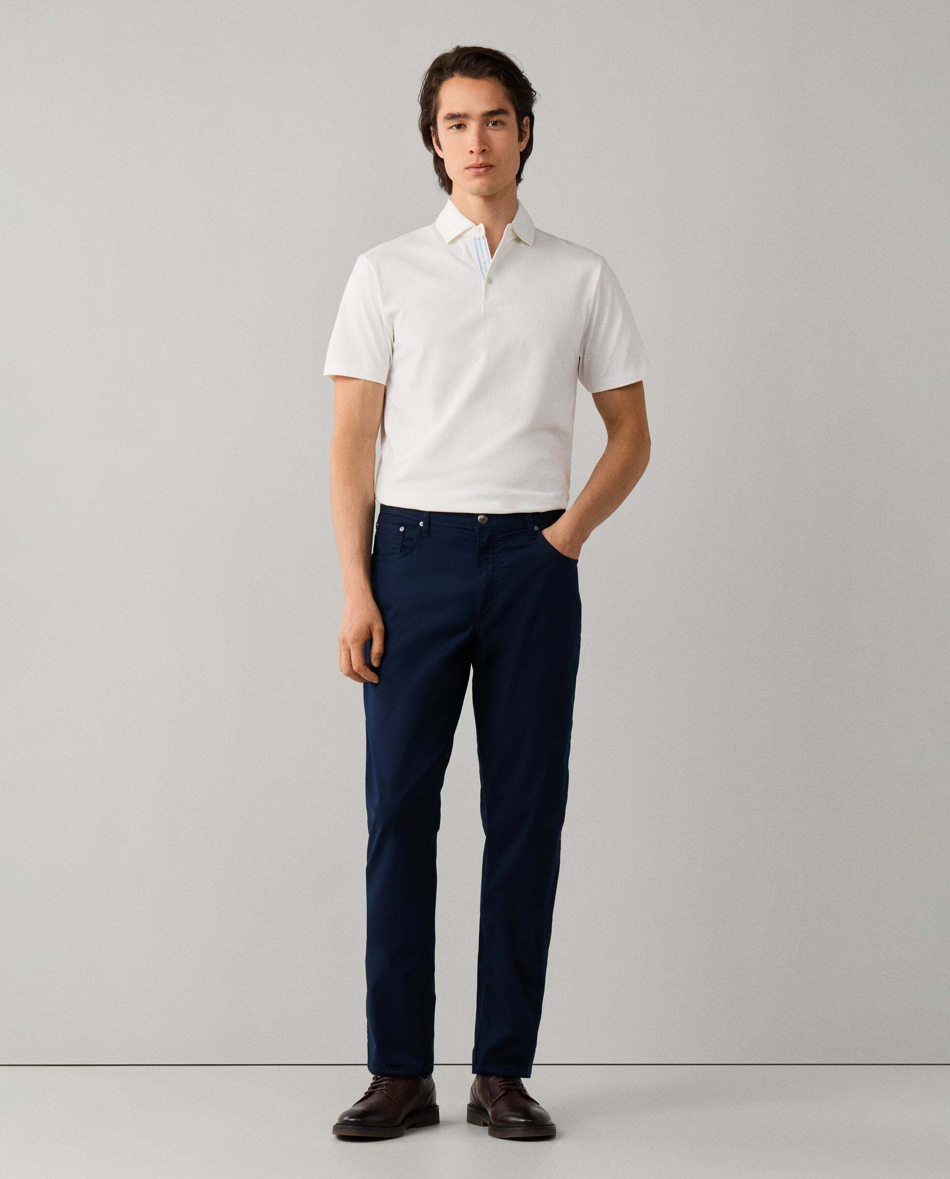 Pantalón trinity 5 bolsillos lona fit regular - Hackett - Azul Azul-2