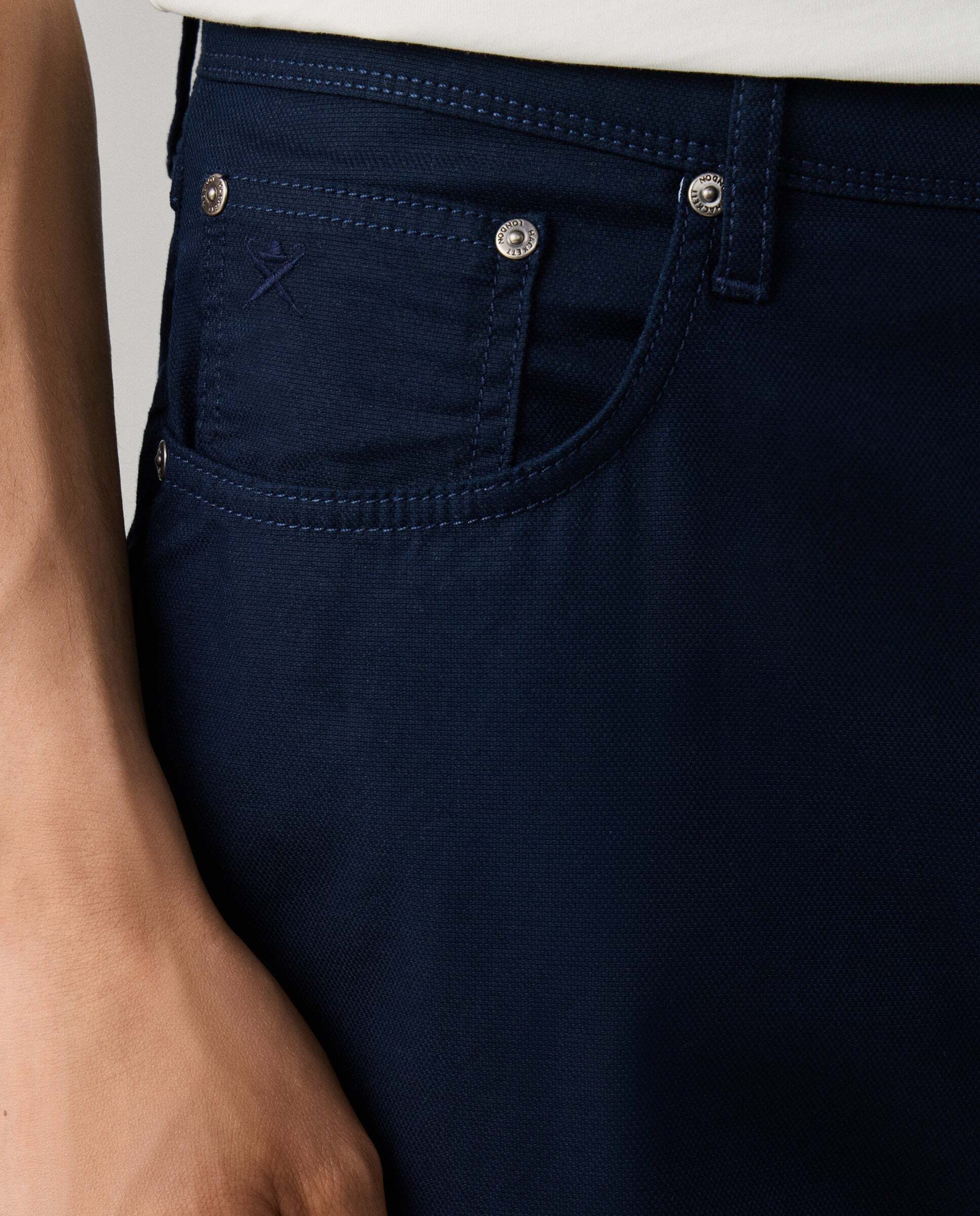 Pantalón trinity 5 bolsillos lona fit regular - Hackett - Azul Azul-4