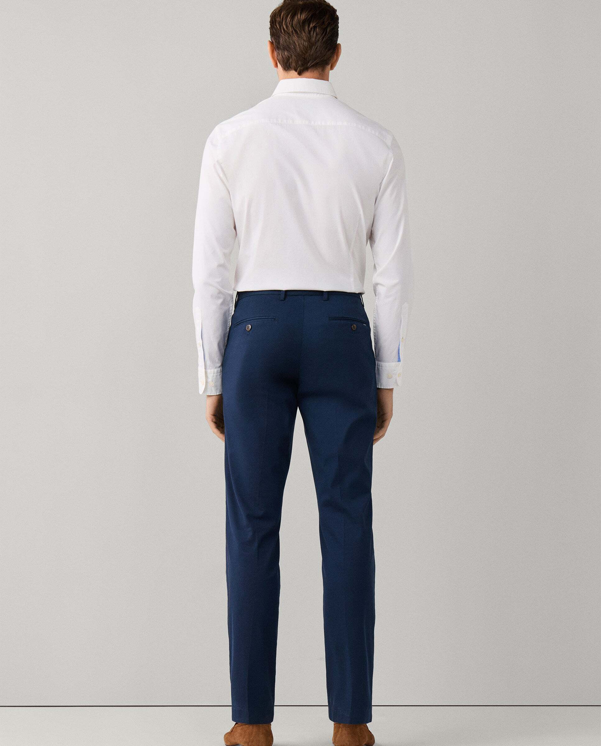 Chino kensington de hombre fit slim con textura canalé - Hackett - Azul Azul-3