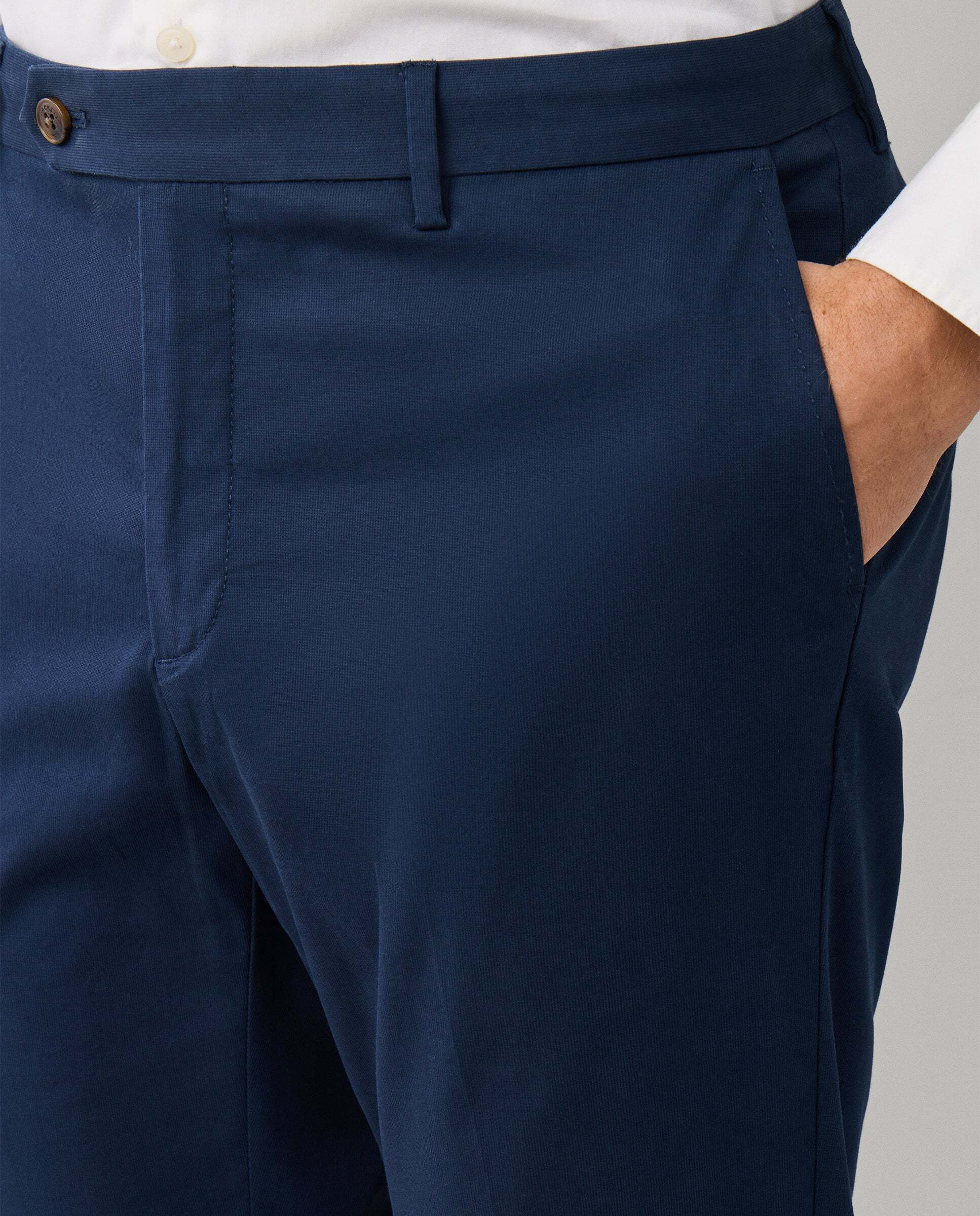Chino kensington de hombre fit slim con textura canalé - Hackett - Azul Azul-4