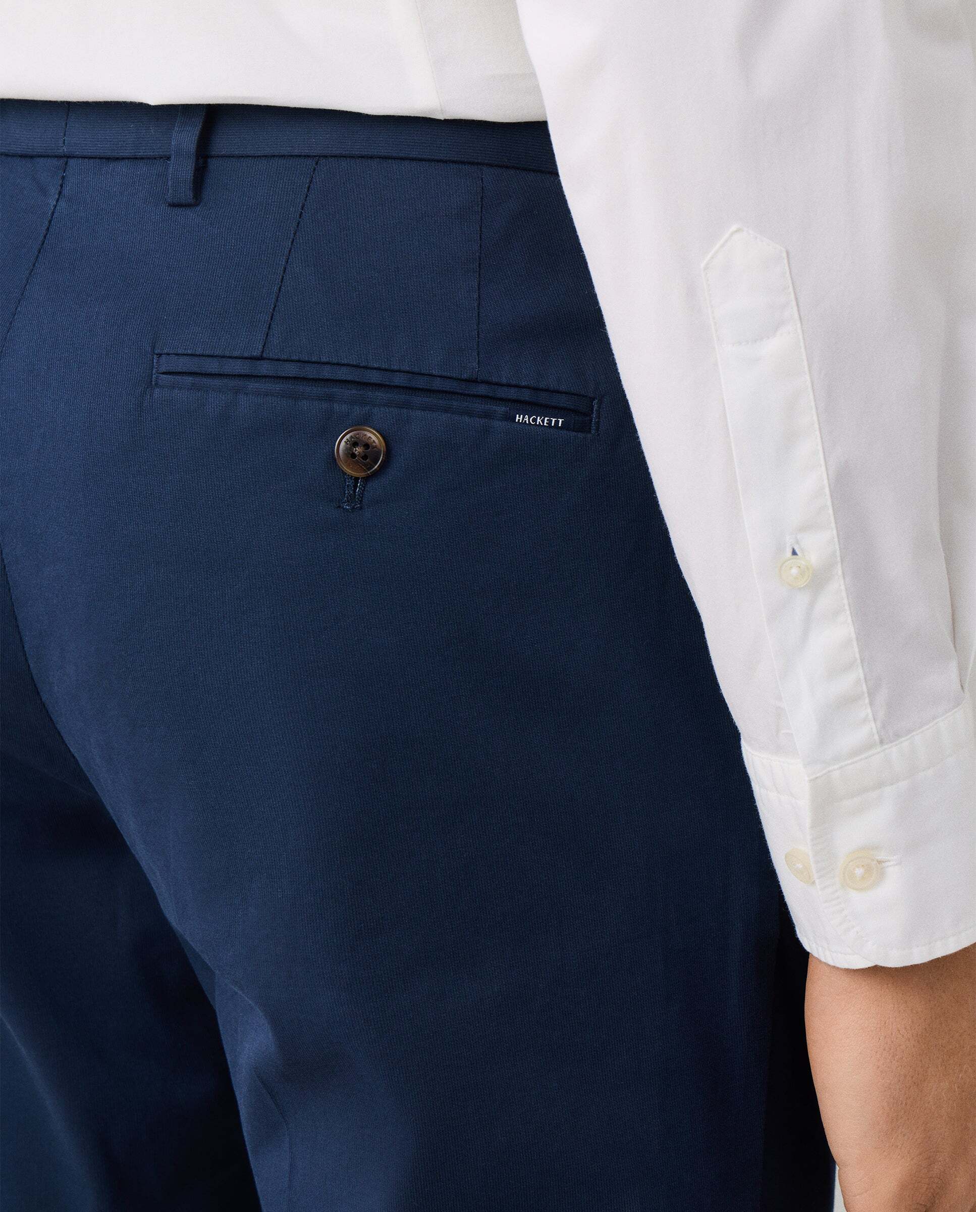 Chino kensington de hombre fit slim con textura canalé - Hackett - Azul Azul-5
