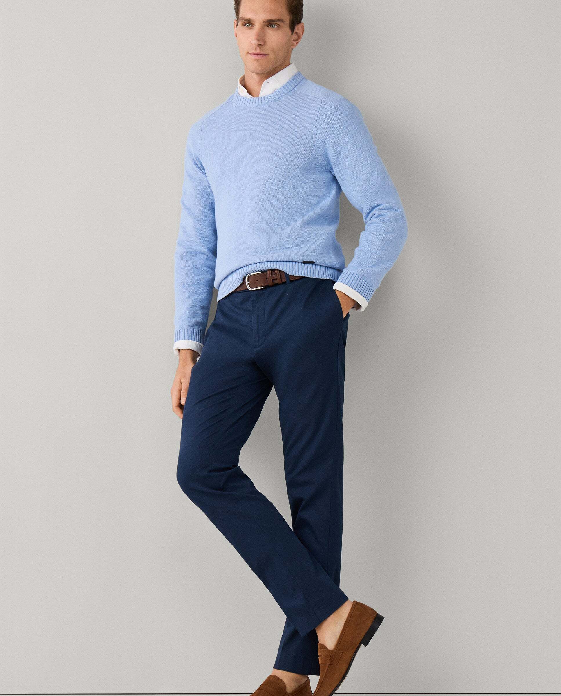 Chino kensington de hombre fit slim con textura canalé - Hackett - Azul Azul-7