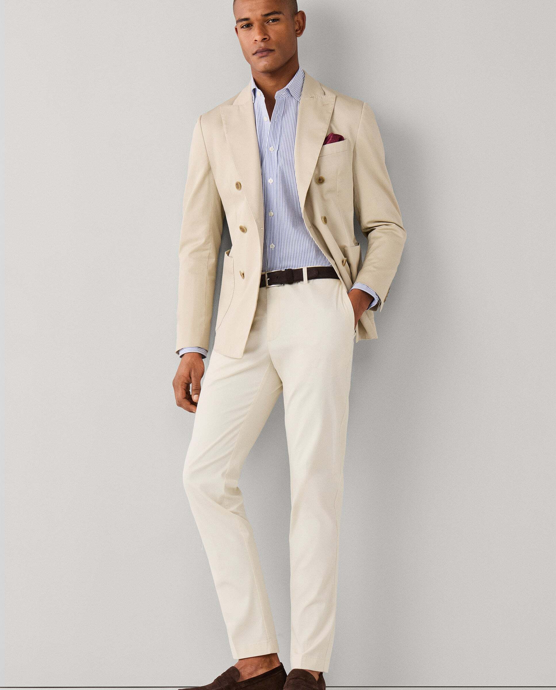 Chino kensington de hombre fit slim con textura canalé - Hackett - Natural Natural-7