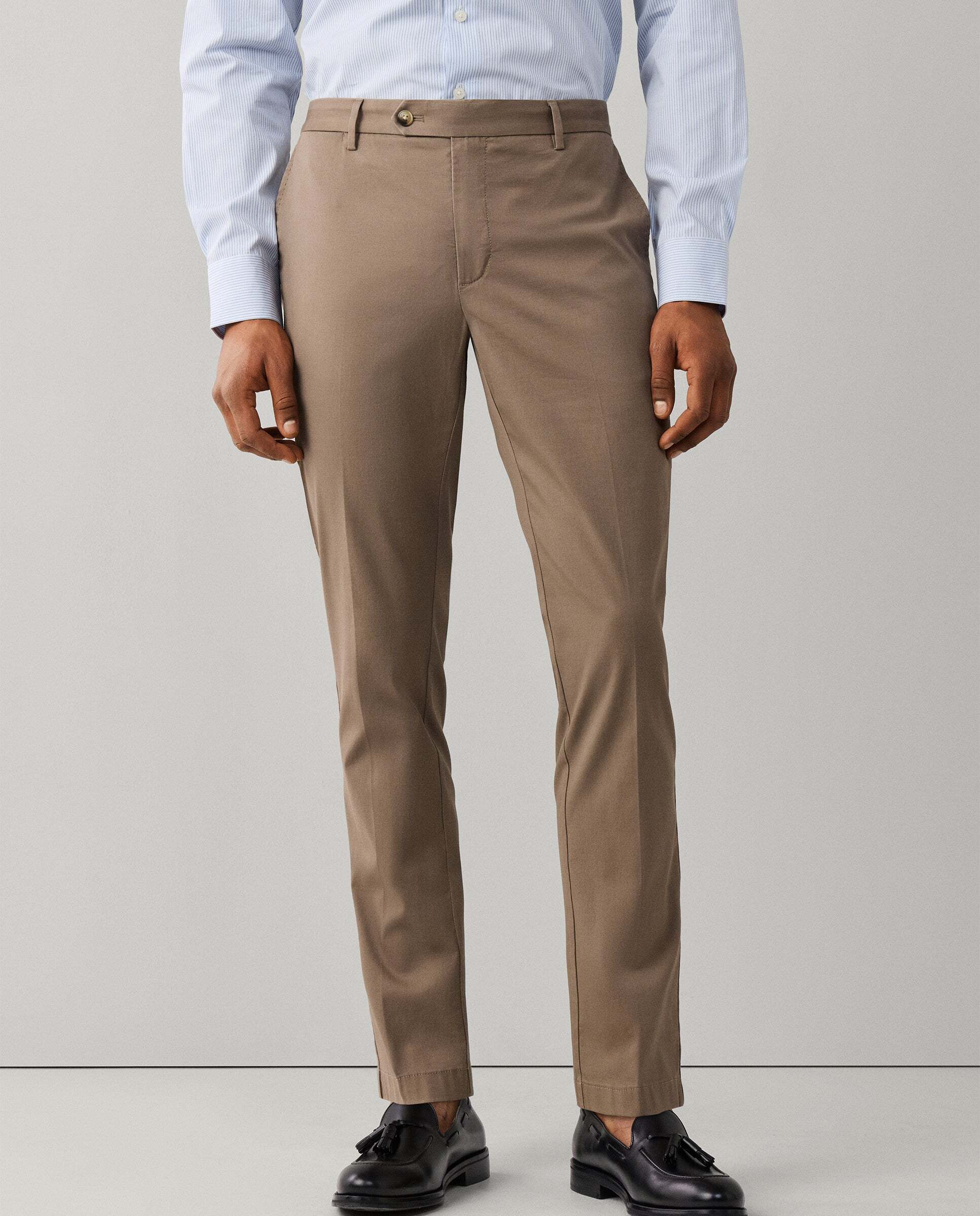Chino kensington de hombre fit slim con textura canalé - Hackett - Beige Beige-1