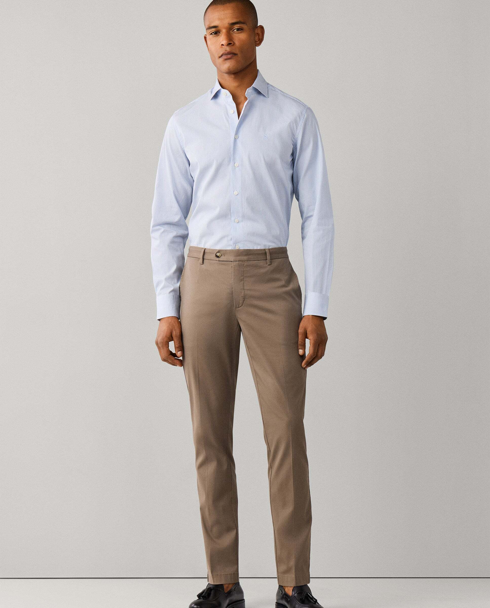 Chino kensington de hombre fit slim con textura canalé - Hackett - Beige Beige-2