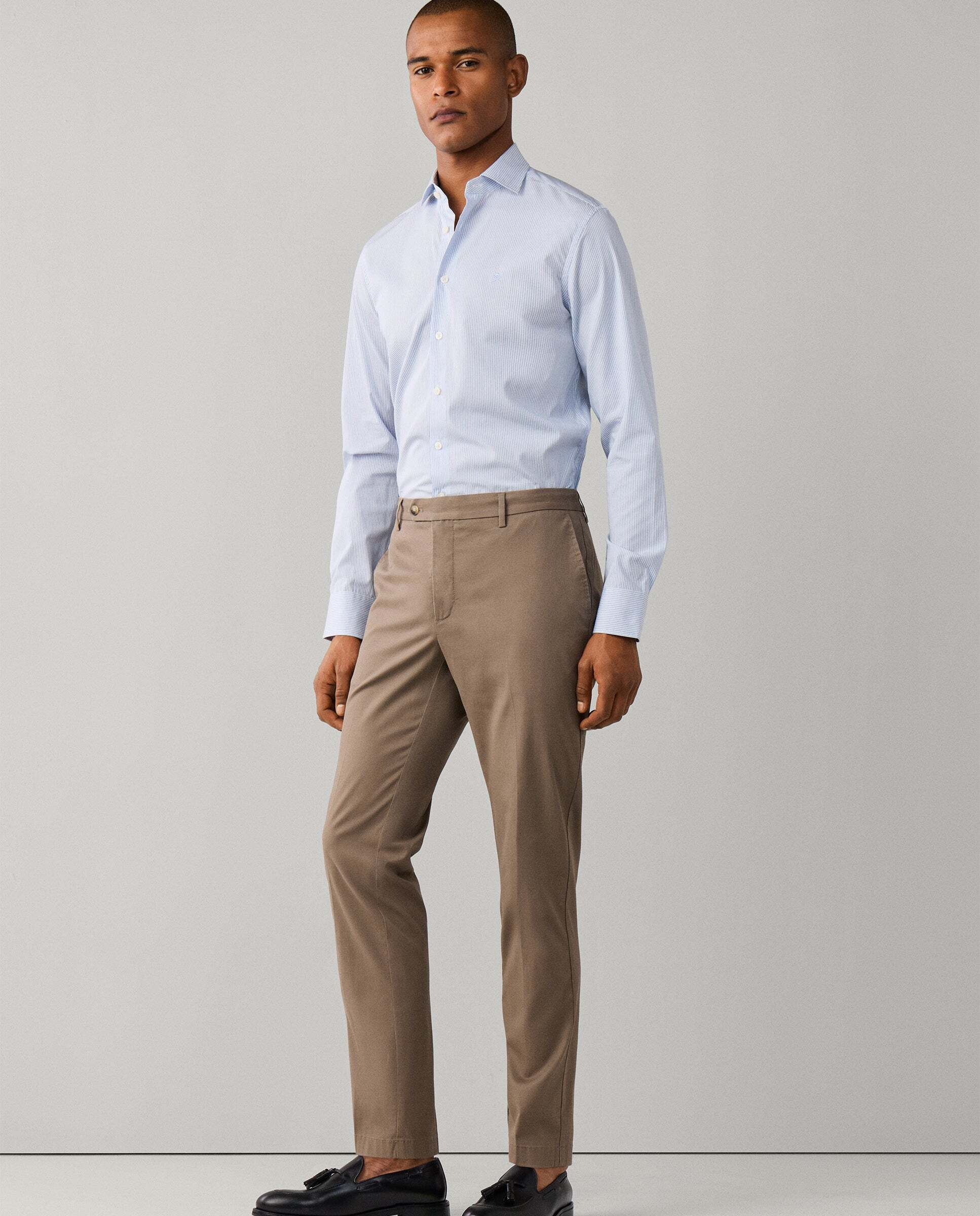 Chino kensington de hombre fit slim con textura canalé - Hackett - Beige Beige-6