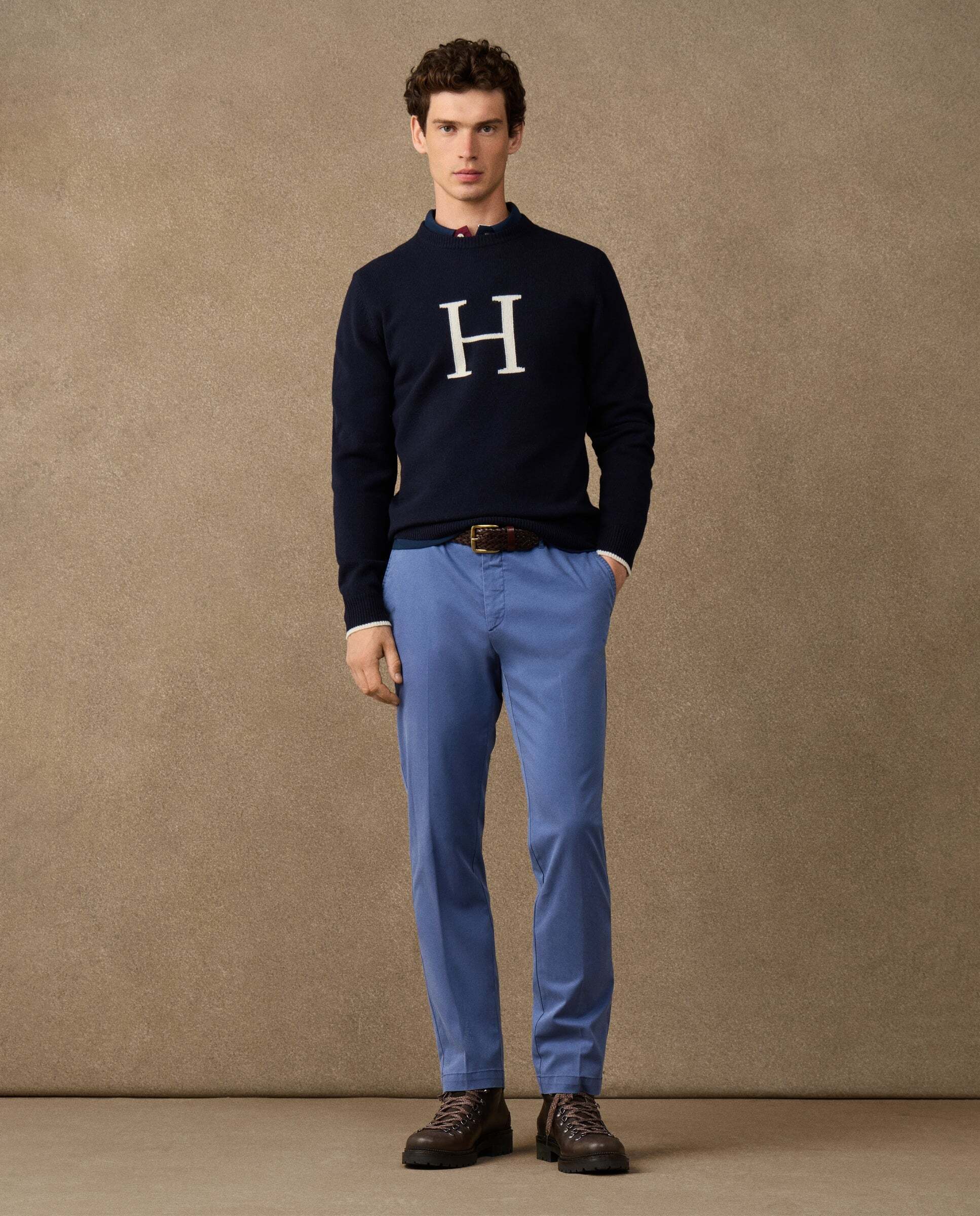 Chino de hombre kensington heritage fit slim - Hackett - Azul Azul-1