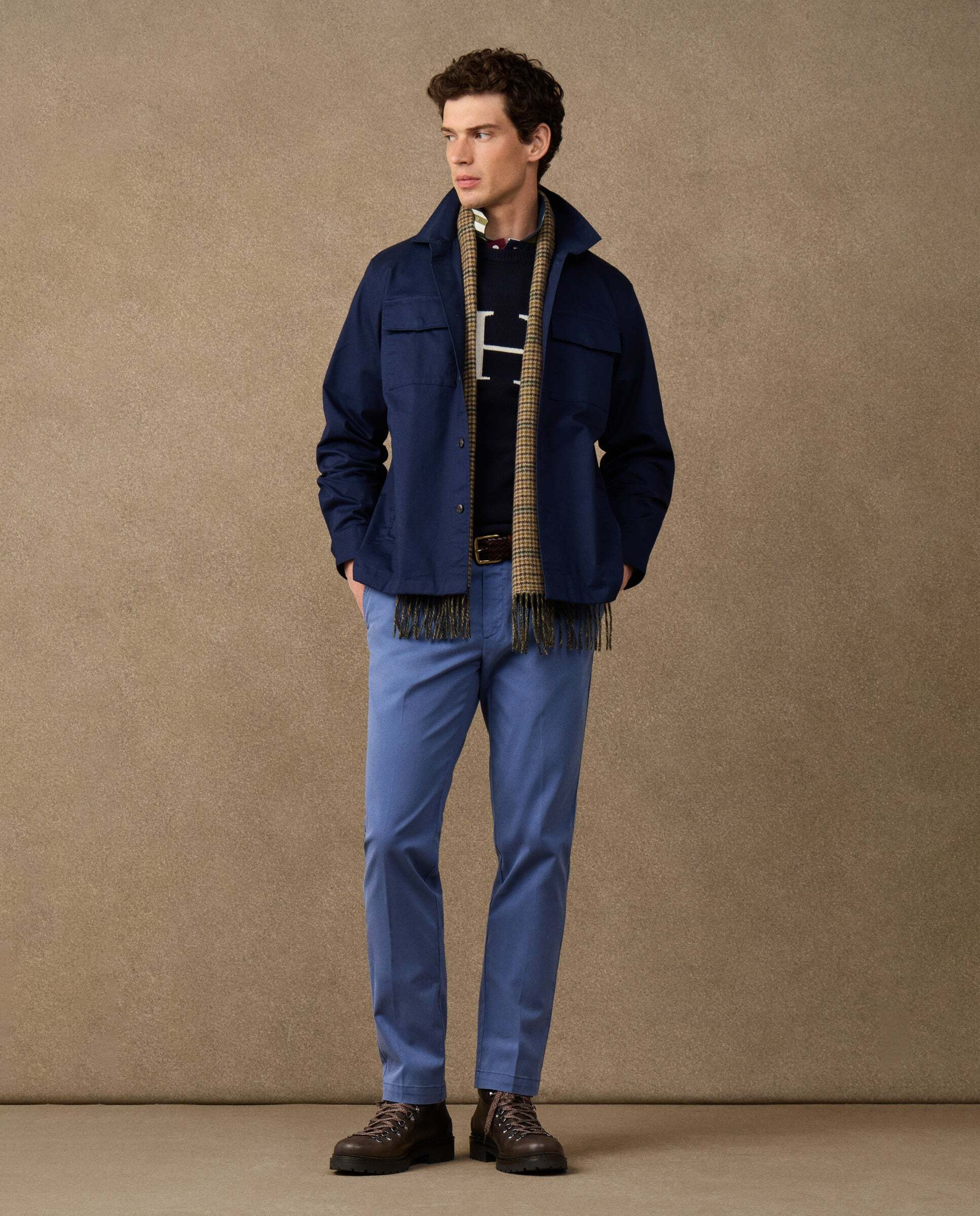Chino de hombre kensington heritage fit slim - Hackett - Azul Azul-5