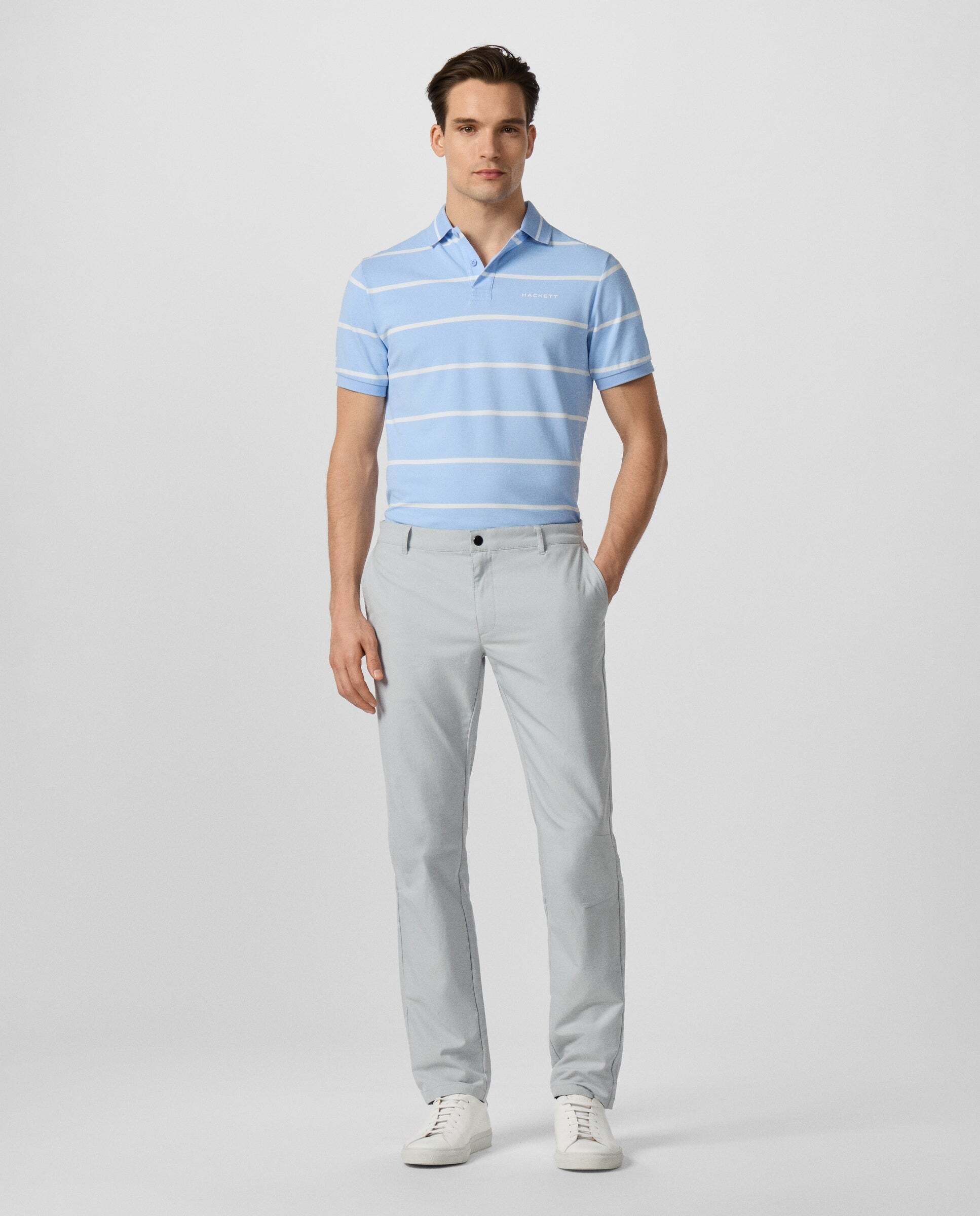Pantalón de hombre commuter fit clásico - Hackett - Gris claro Gris claro-2