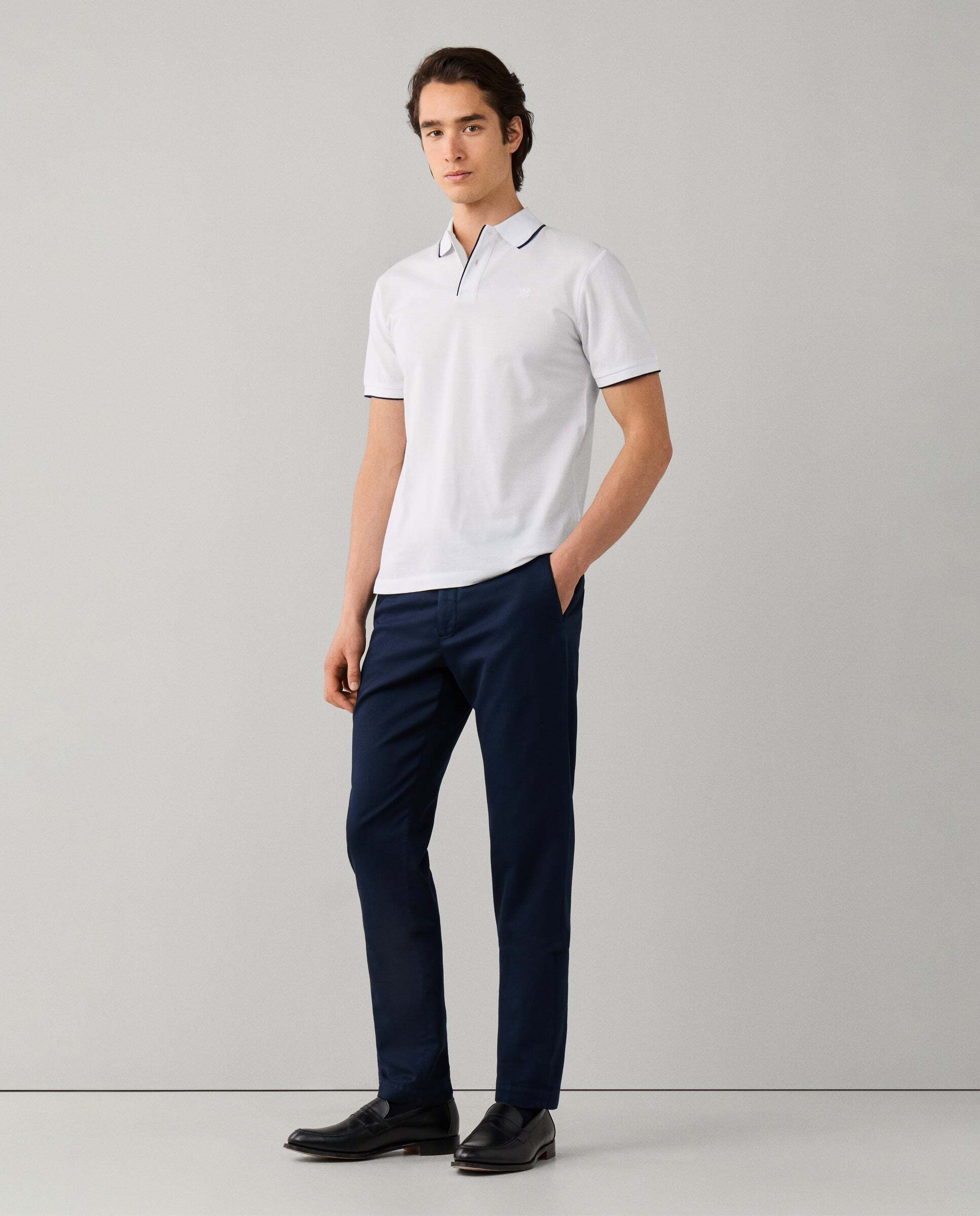 Pantalón kensington comfort stretch fit slim - Hackett - Azul Azul-5