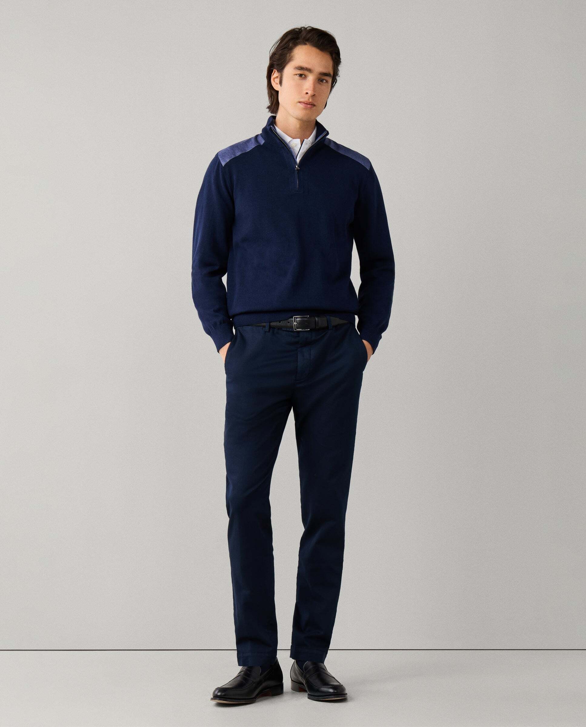 Pantalón kensington comfort stretch fit slim - Hackett - Azul Azul-6