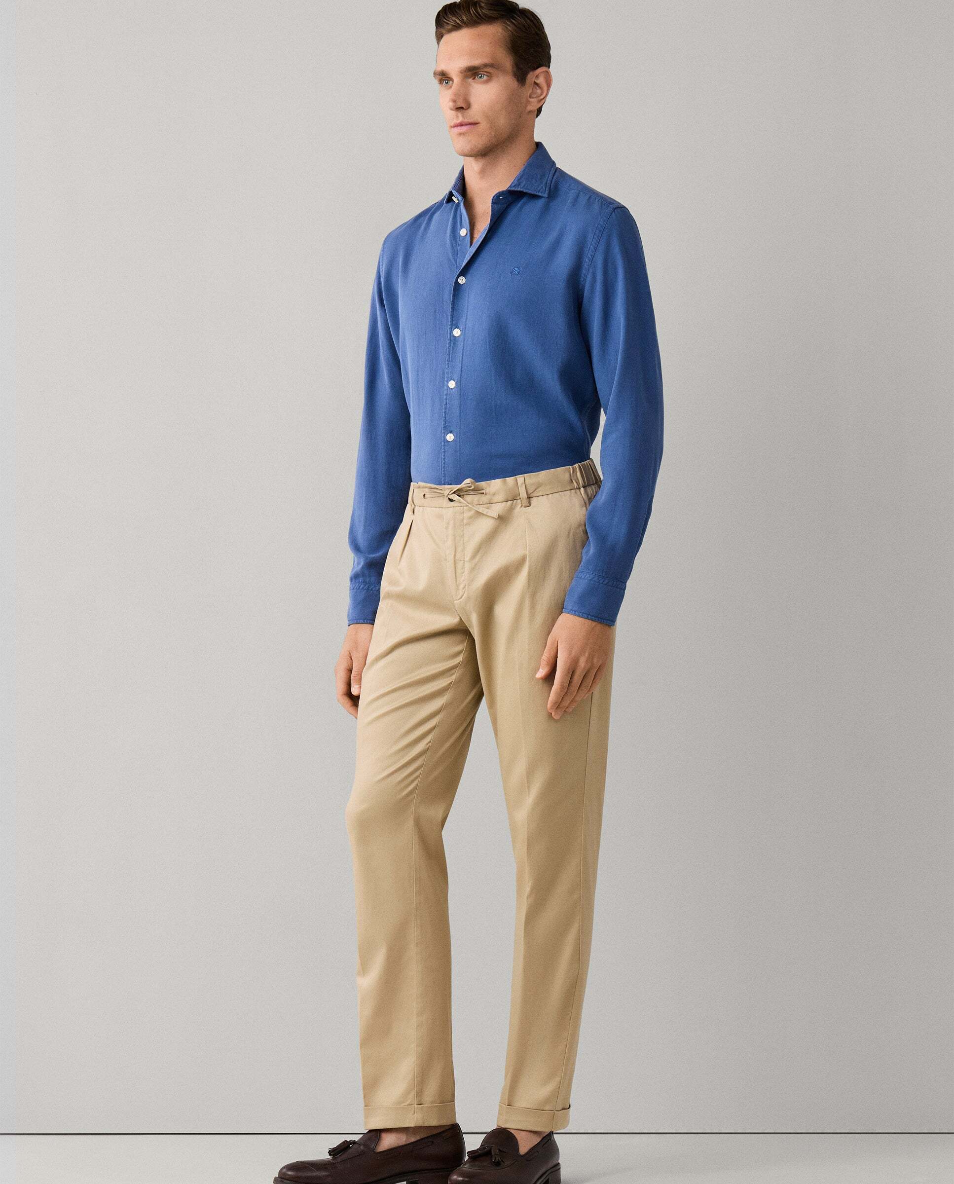 Pantalón de hombre con cordón fit relaxed regent - Hackett - Blanco Blanco-6