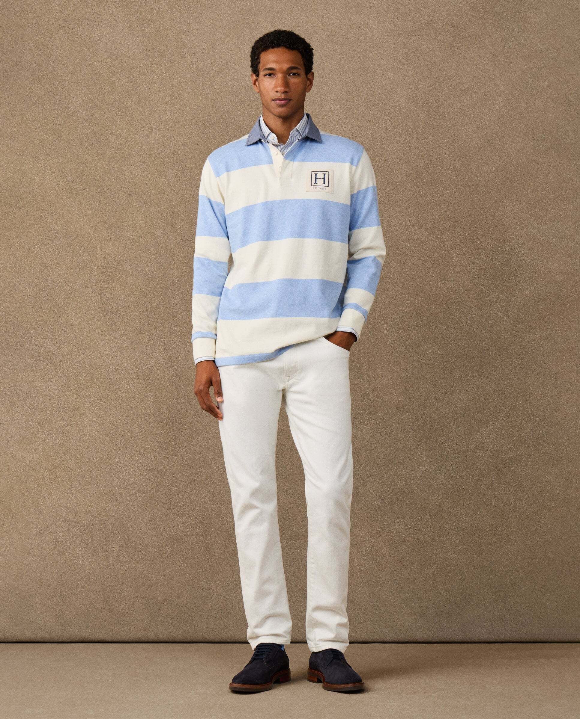 Hackett - Vaquero de hombre ecru fit clásico.
