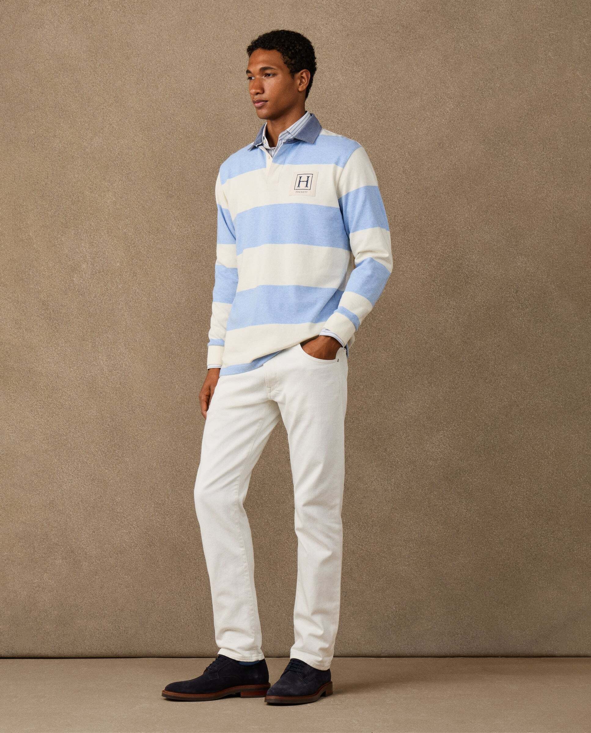 Imagen 6 de Vaquero de hombre ecru fit clásico - Hackett - Blanco Crudo