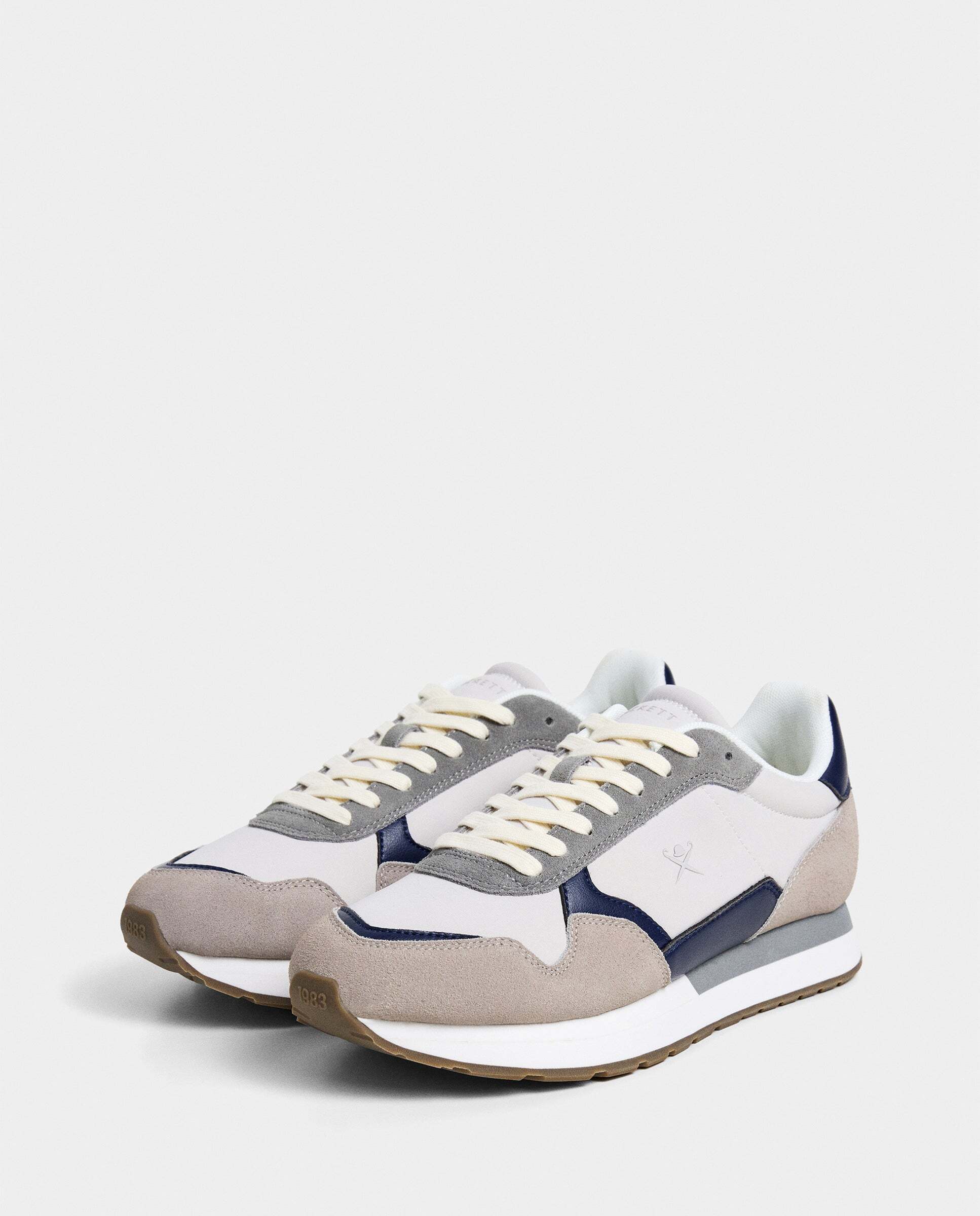 Zapatilla deportiva de hombre de running de piel y ante - Hackett - Beige Beige-2