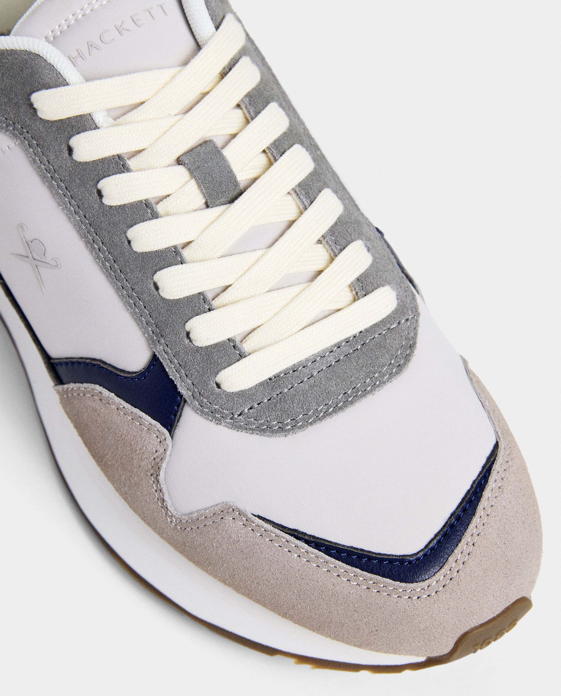 Zapatilla deportiva de hombre de running de piel y ante - Hackett - Beige Beige-5